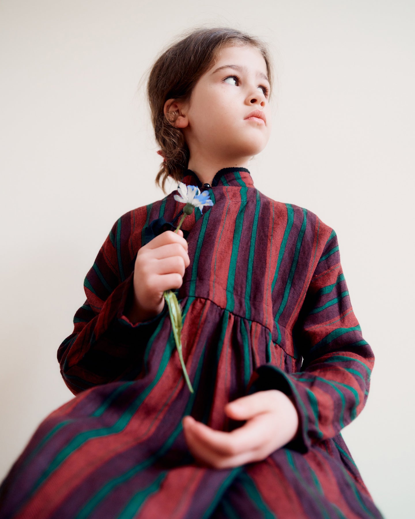 KAI CHILDREN'S COTTON & LINEN DRESS - MULTI STRIPES