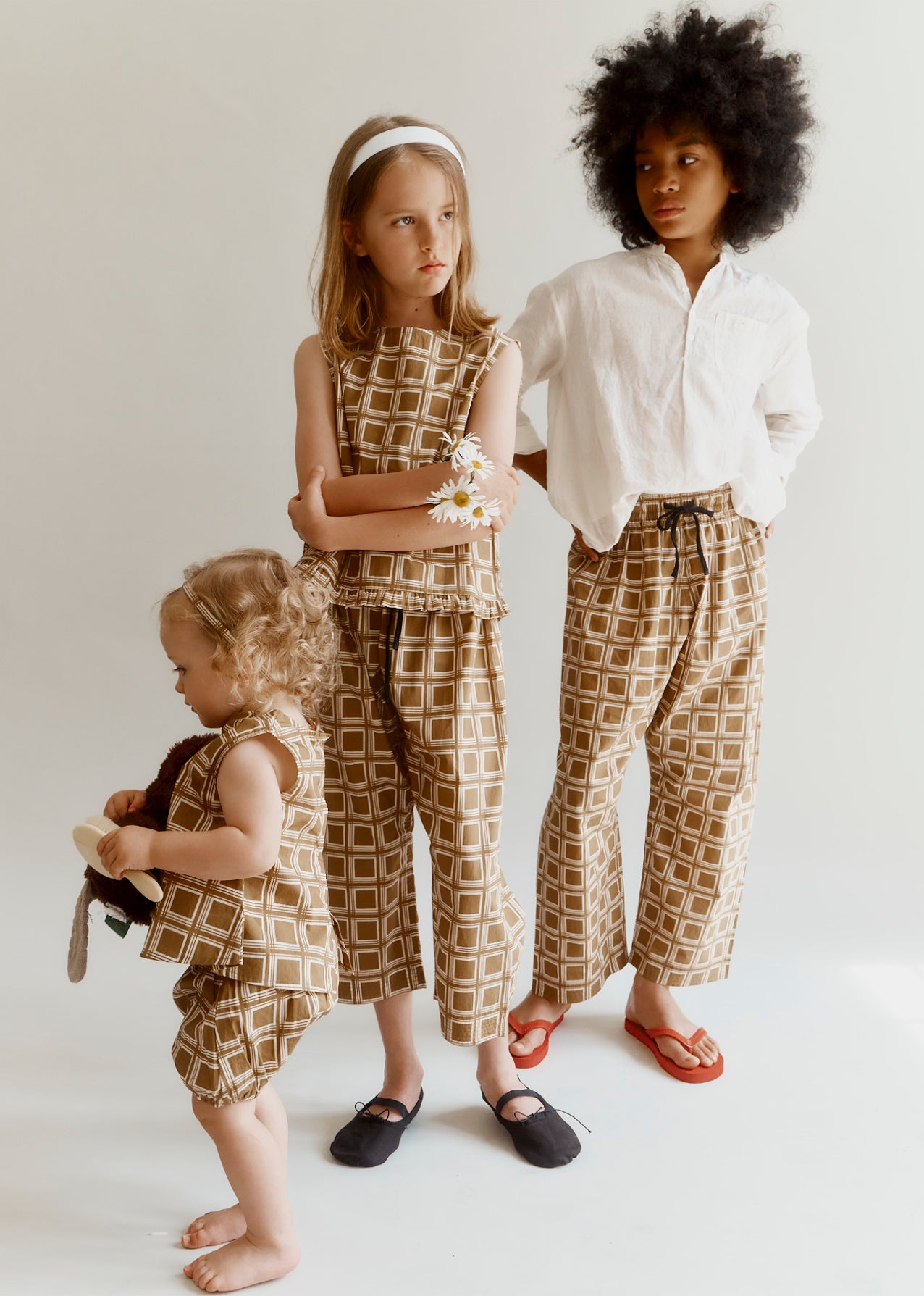 JUDO CHILDREN'S TROUSERS - BROWN GEO PRINT