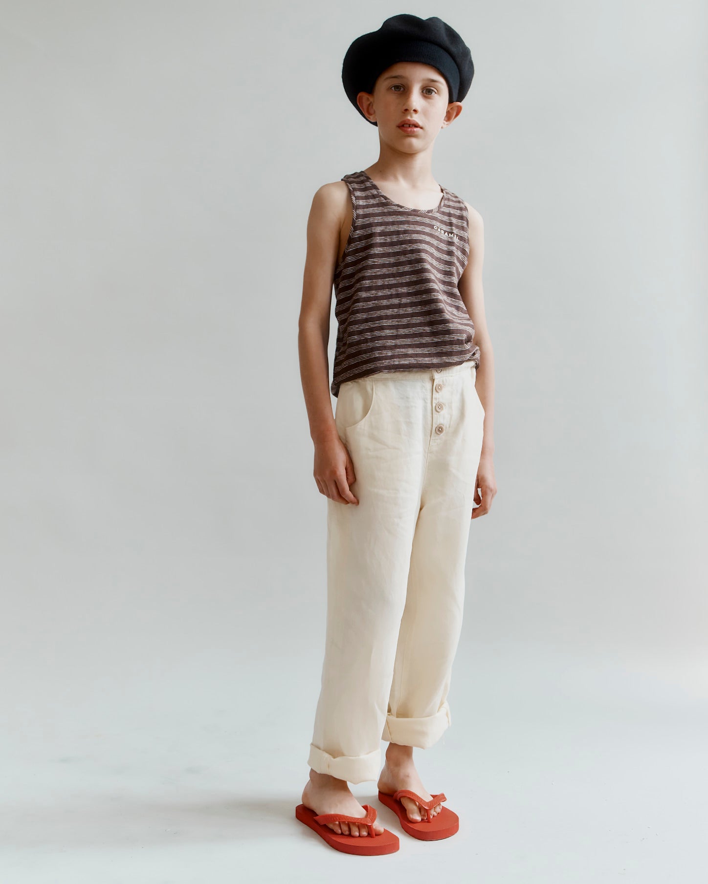 ERODIUM CHILDREN'S TROUSERS - ECRU