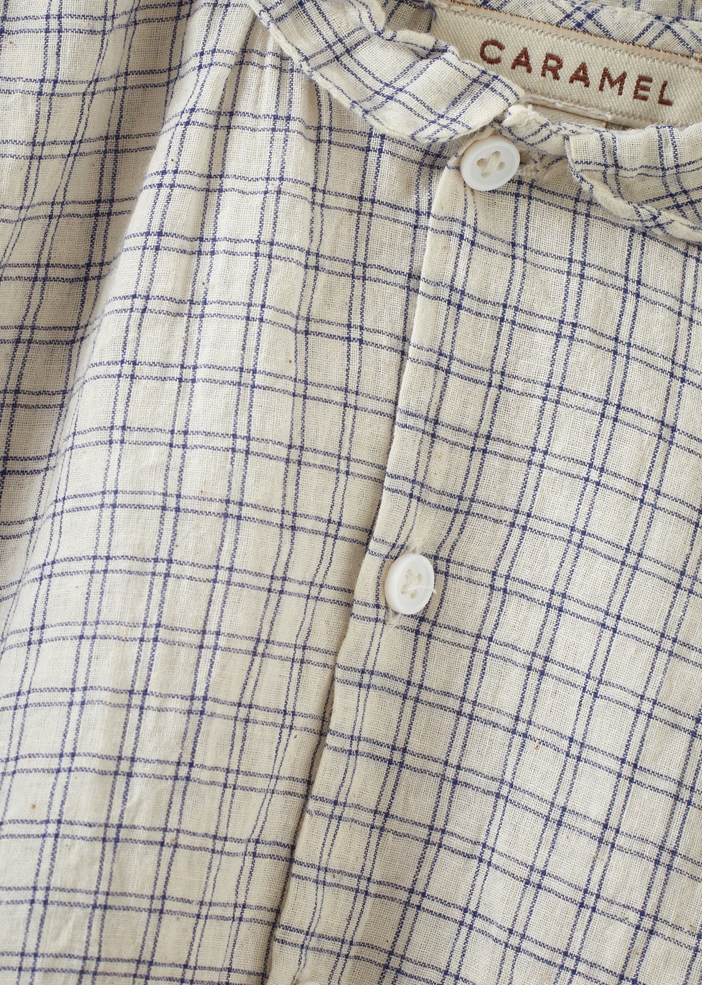 ALOE BABY SHIRT - WHITE/NAVY CHECK