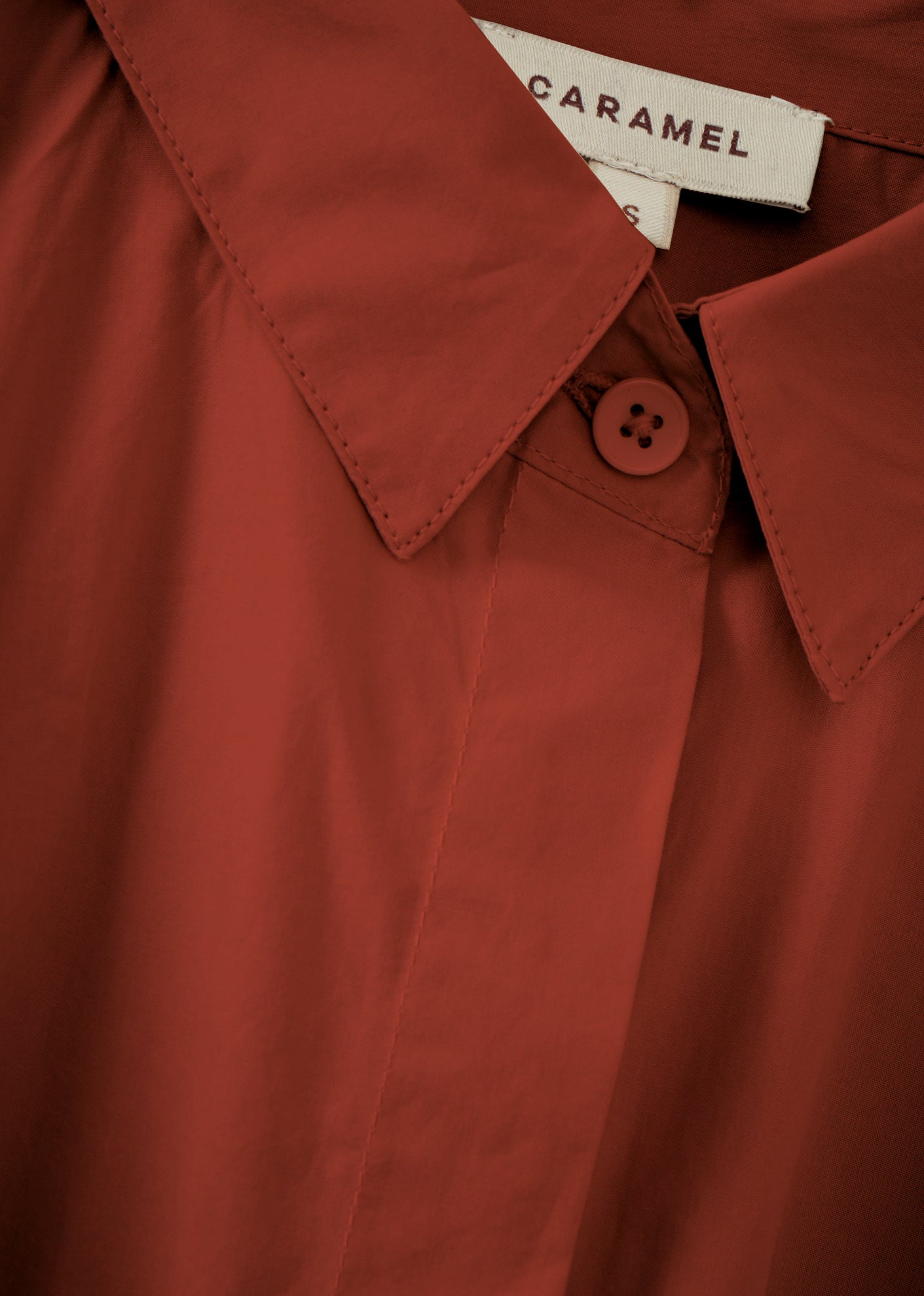 WOMEN'S COTTON TWILL A-LINE SHIRT - RUST