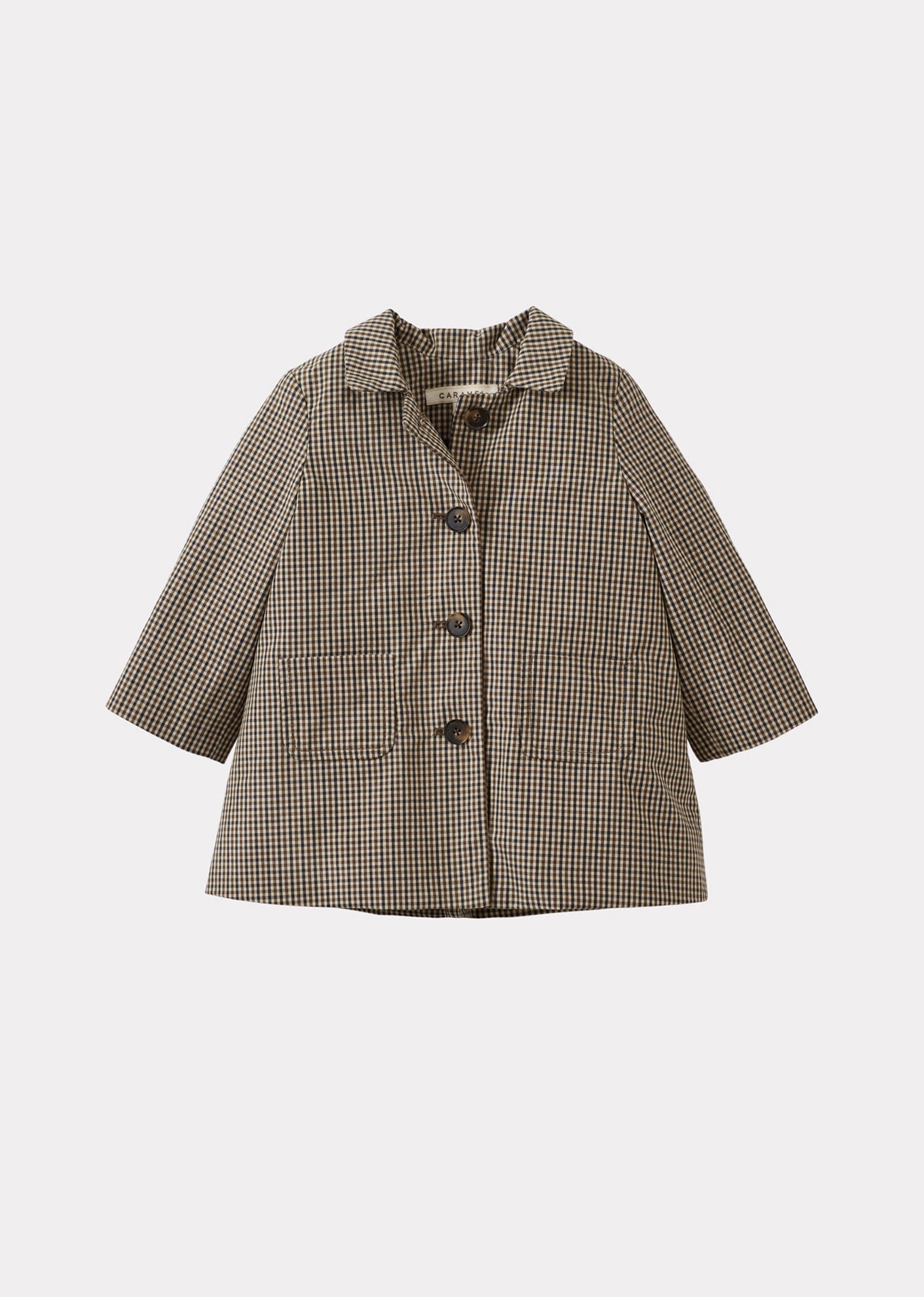 FELIX BABY COTTON COAT - BEIGE MICRO-CHECK