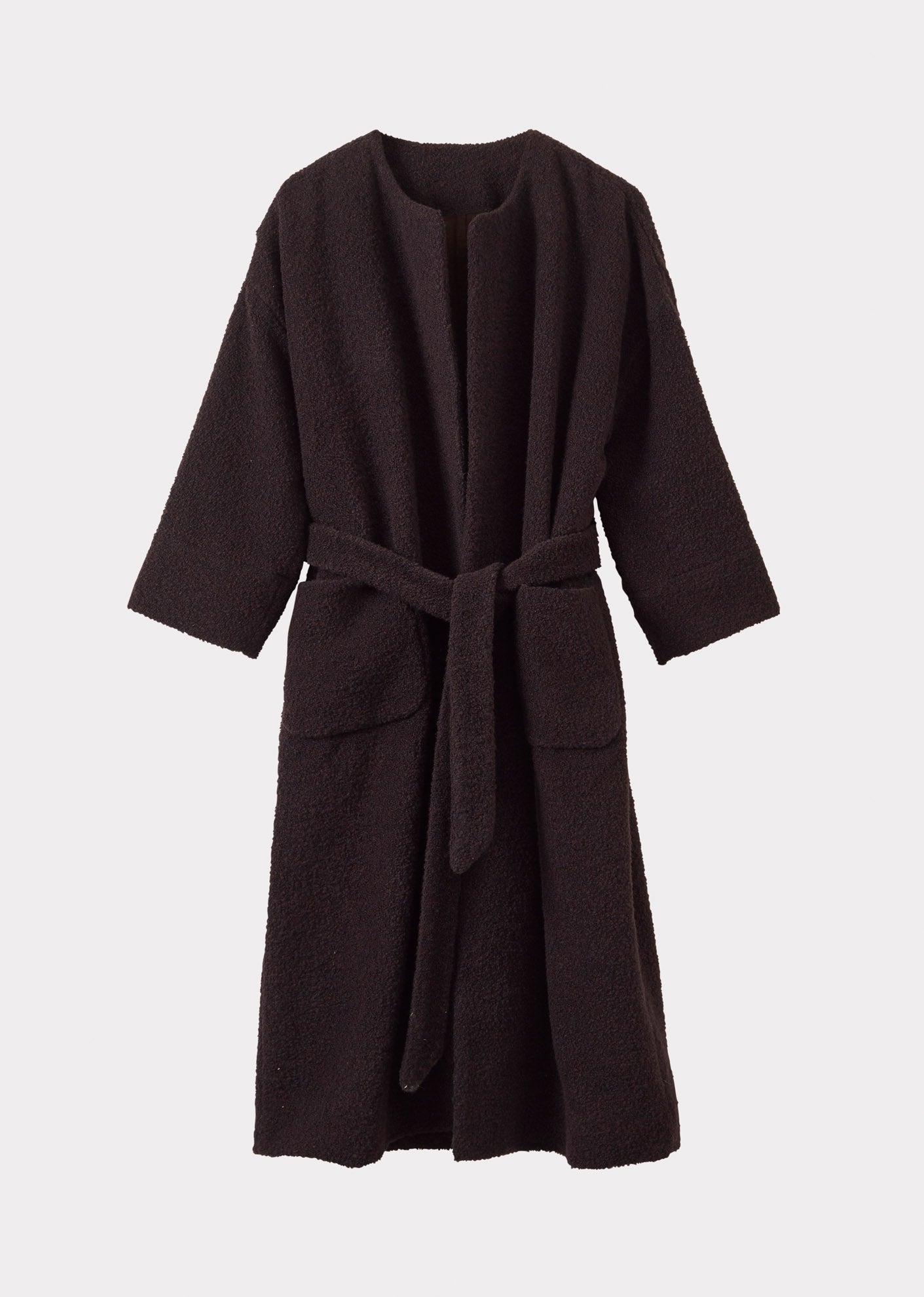 WOMEN'S WOOL BLANKET COAT - CHOCOLATE