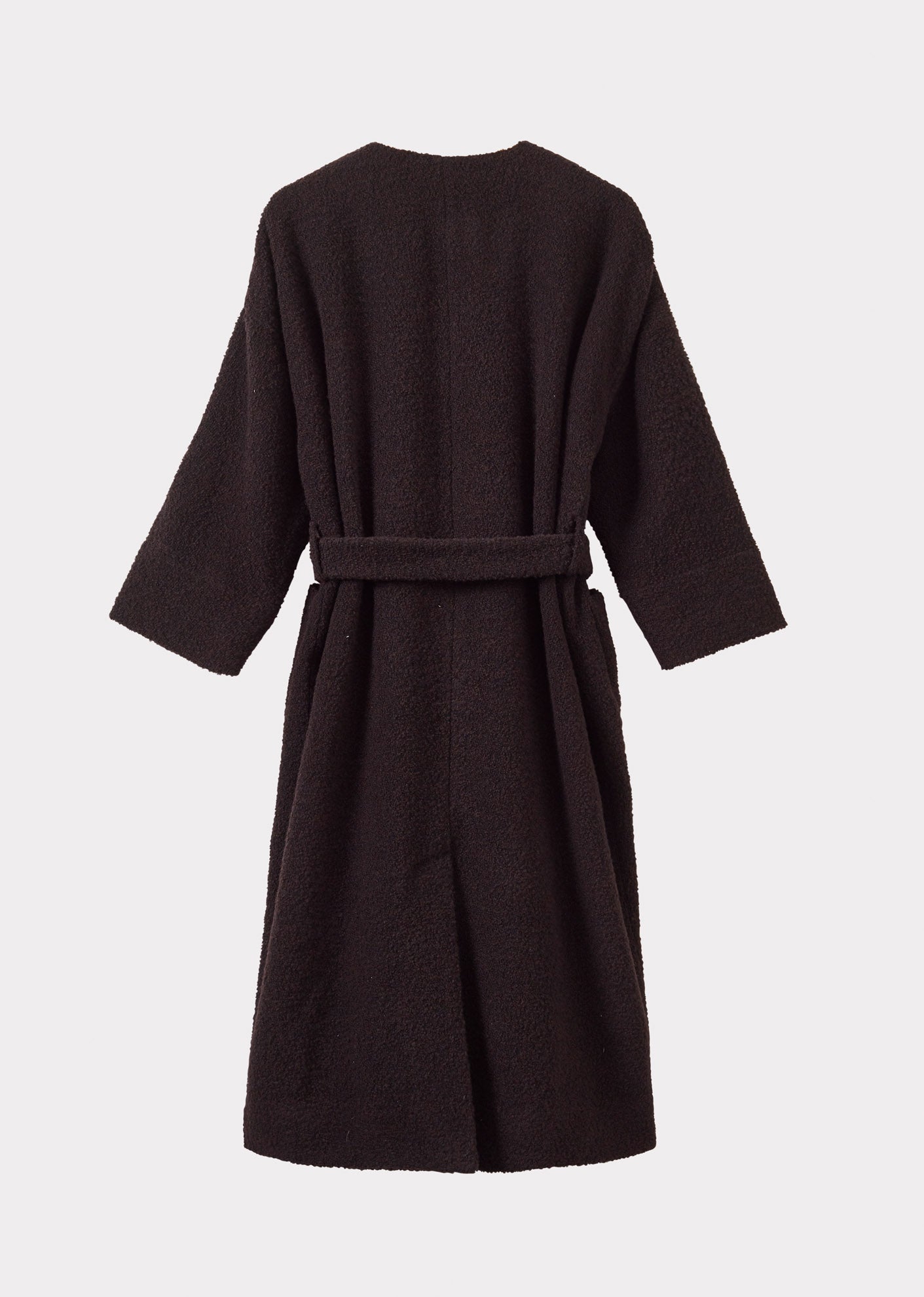 WOMEN'S WOOL BLANKET COAT - CHOCOLATE