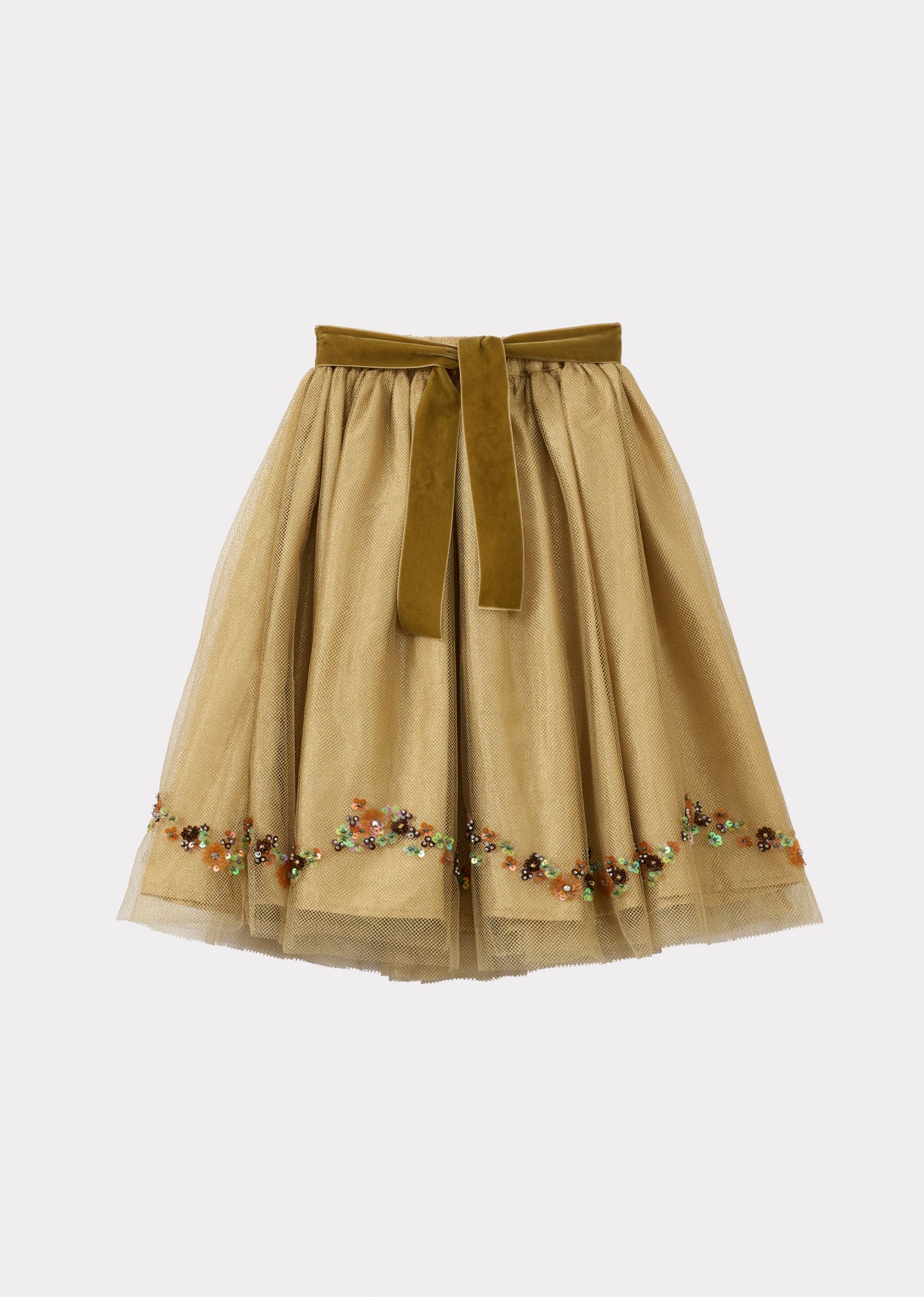 CARYS GIRL'S HAND-EMBROIDERED TULLE TUTU SKIRT - GOLD