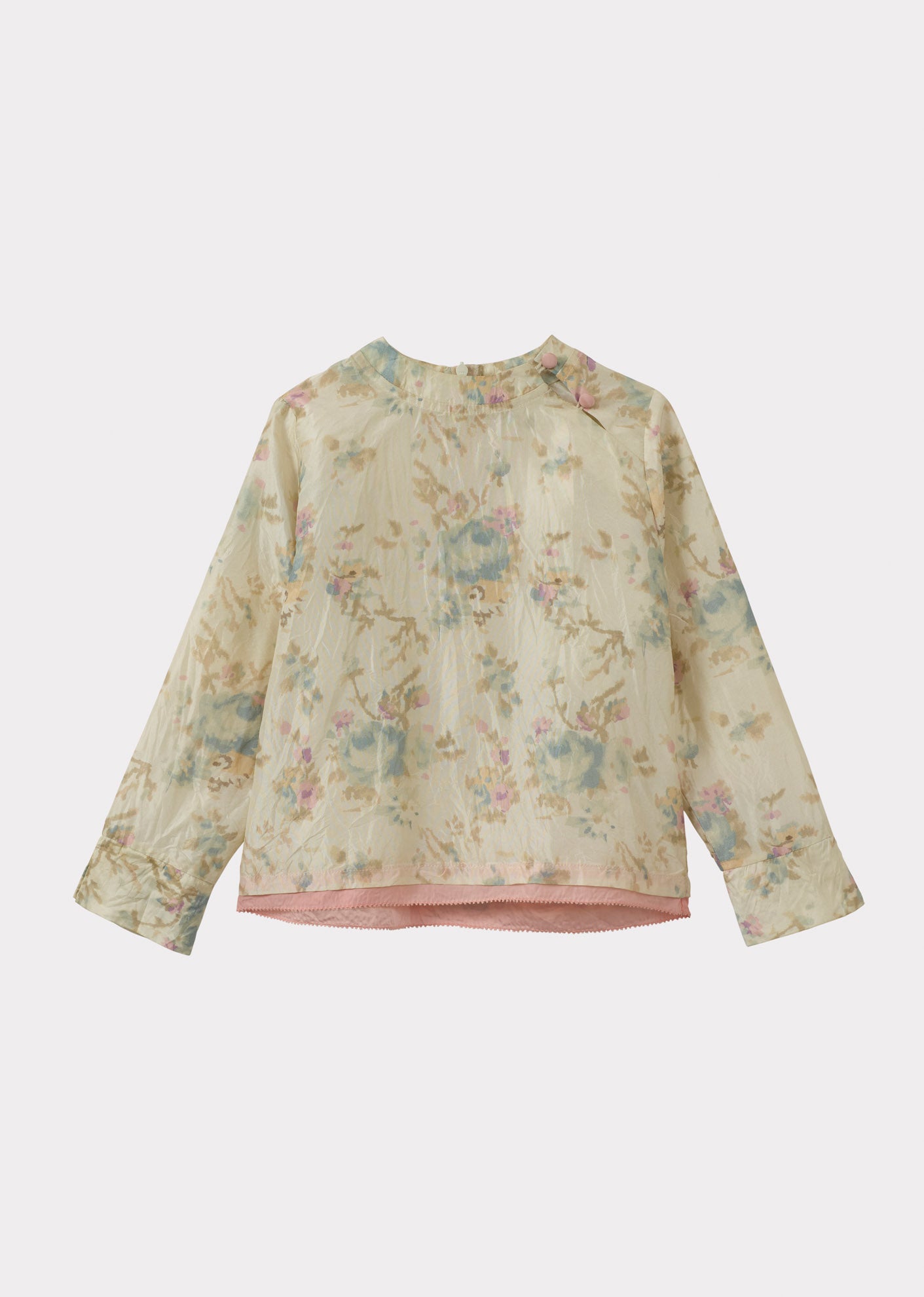 ASTLEY SILK TAFETTA TOP - BLUE ROSE