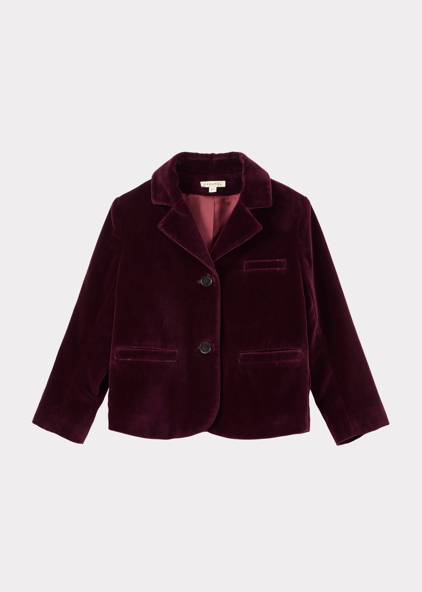 MAGPIE CHILDREN'S COTTON VELVET BLAZER - BURGUNDY