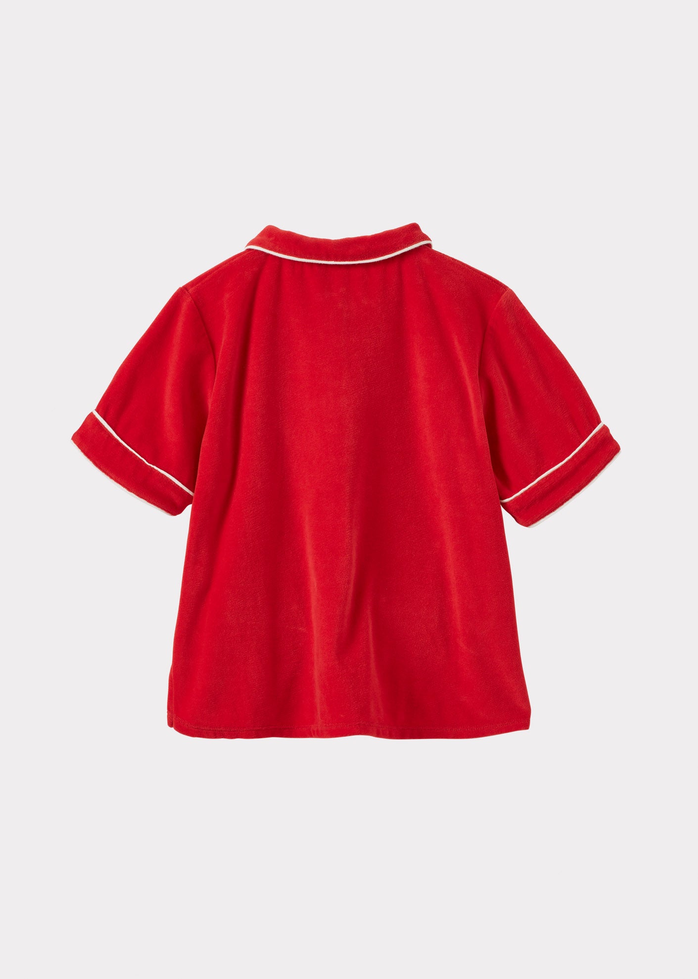 ALBIE CHILDREN'S COTTON TOWELING TOP - RED