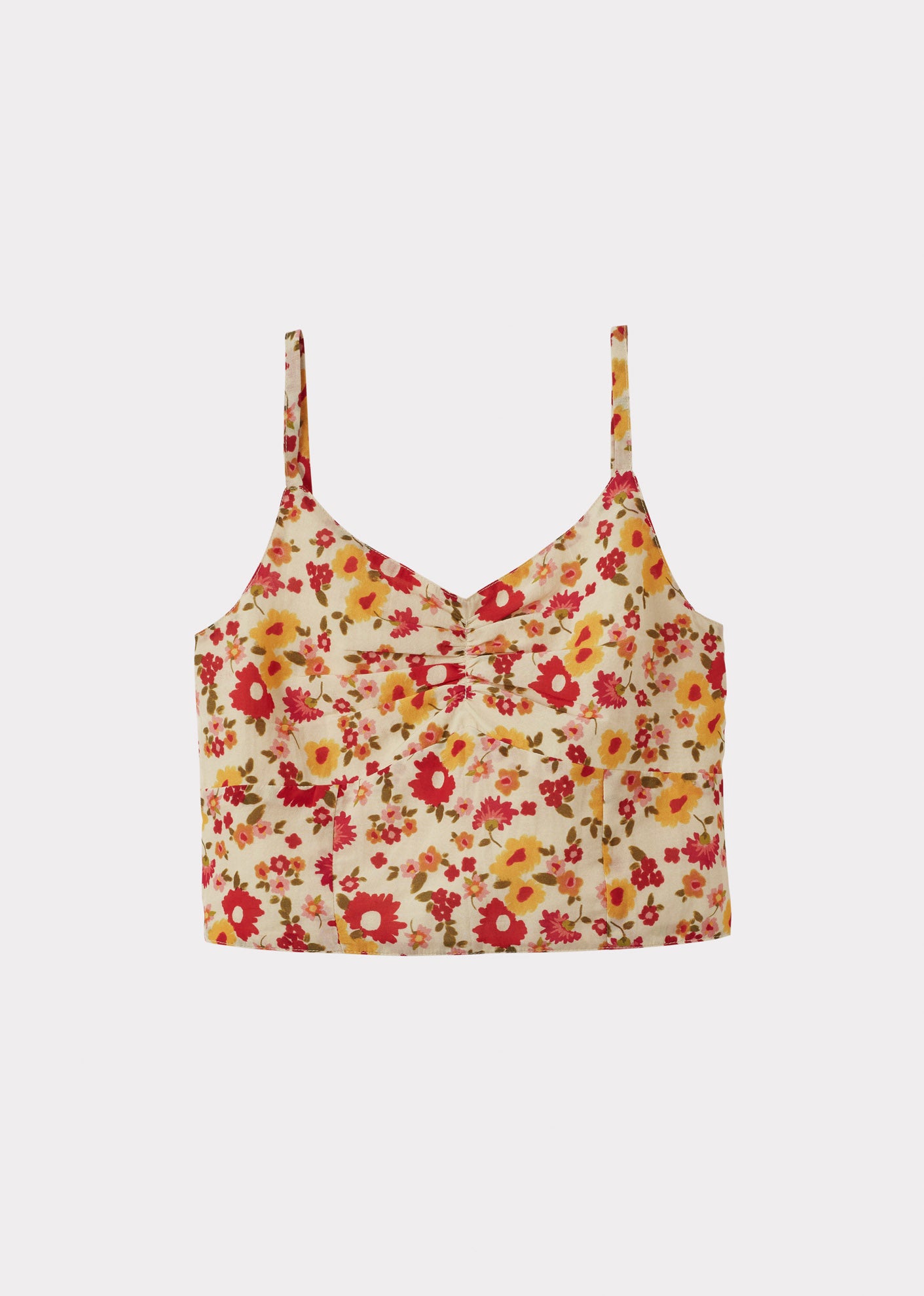 RIA GIRL'S COTTON CROP TOP - VINTAGE FLORAL