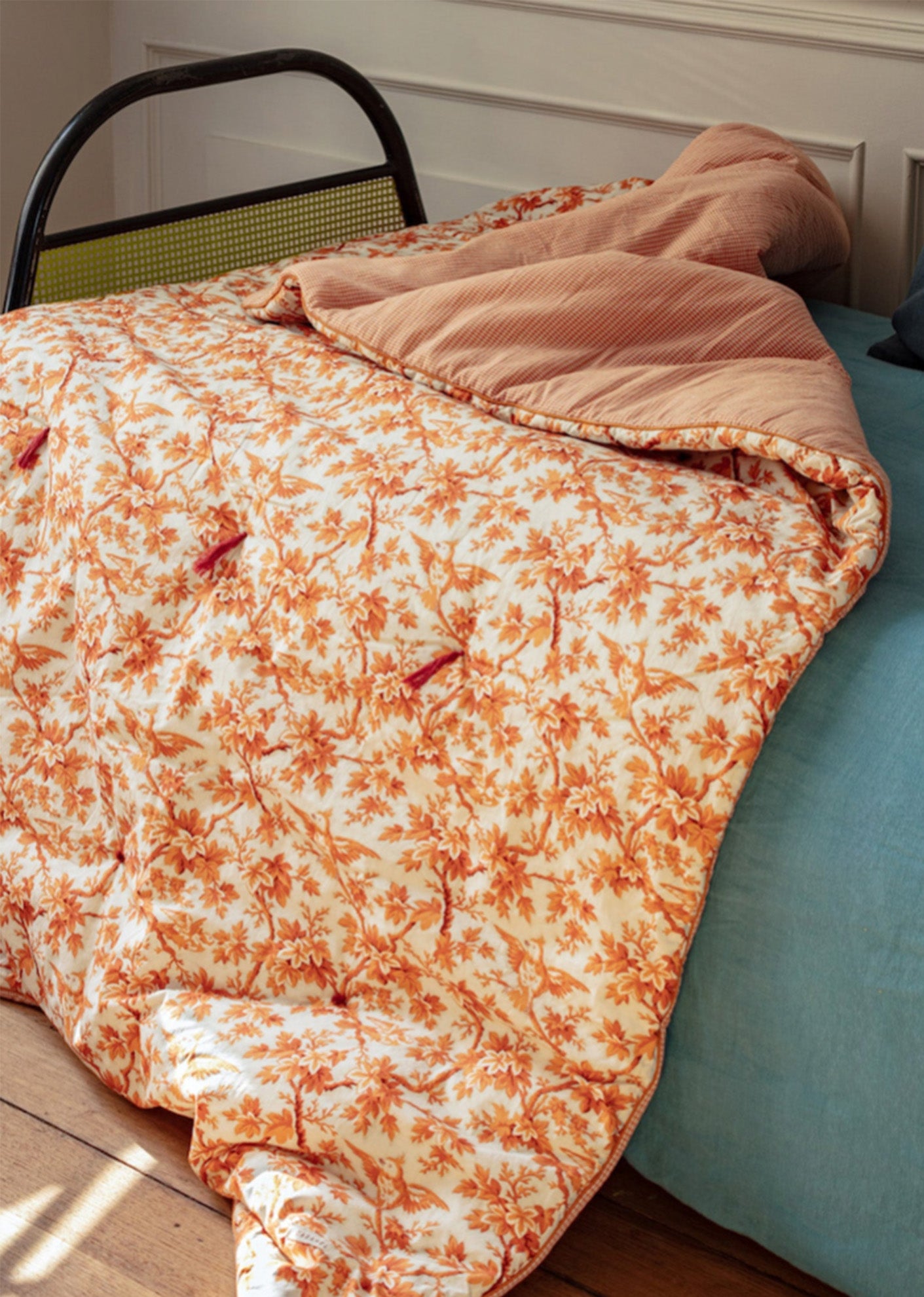 END OF BED TOPPER - ORANGE TREE TOP PRINT