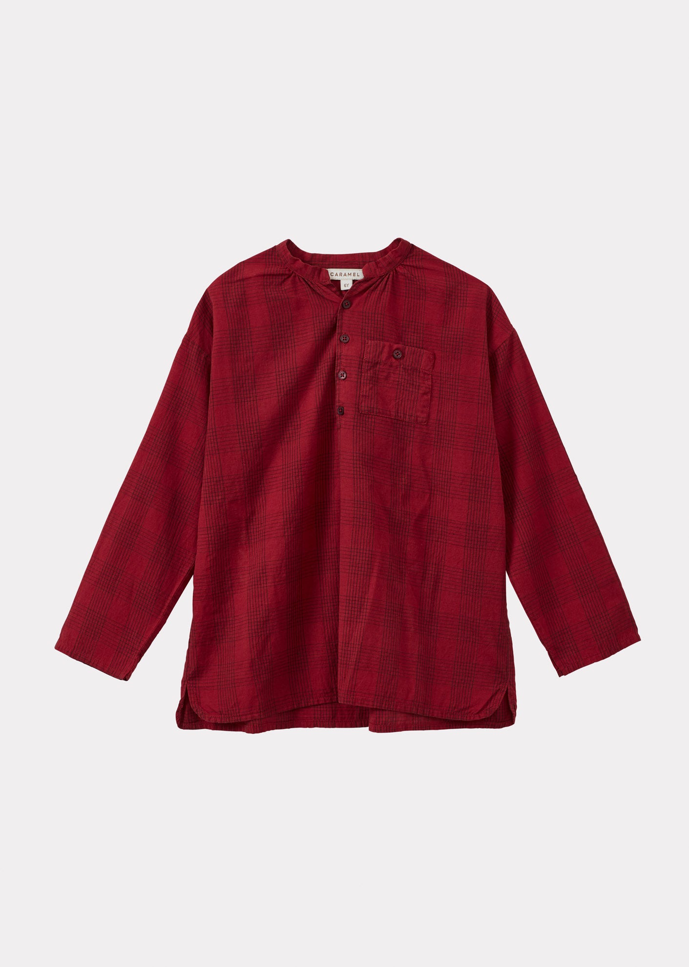 ADONIS CHILDREN'S COTTON SHIRT - RED / BLACK CHECK