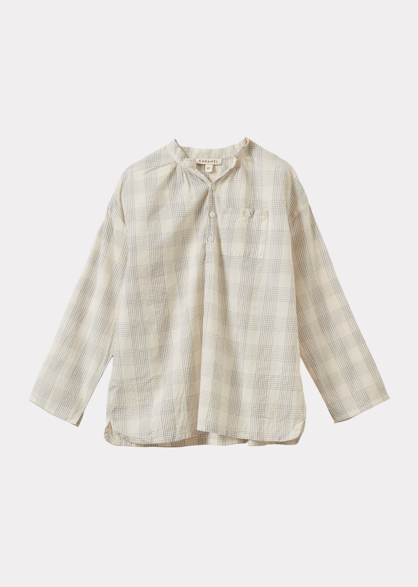 ADONIS CHILDREN'S COTTON SHIRT - WHITE / BLACK CHECK