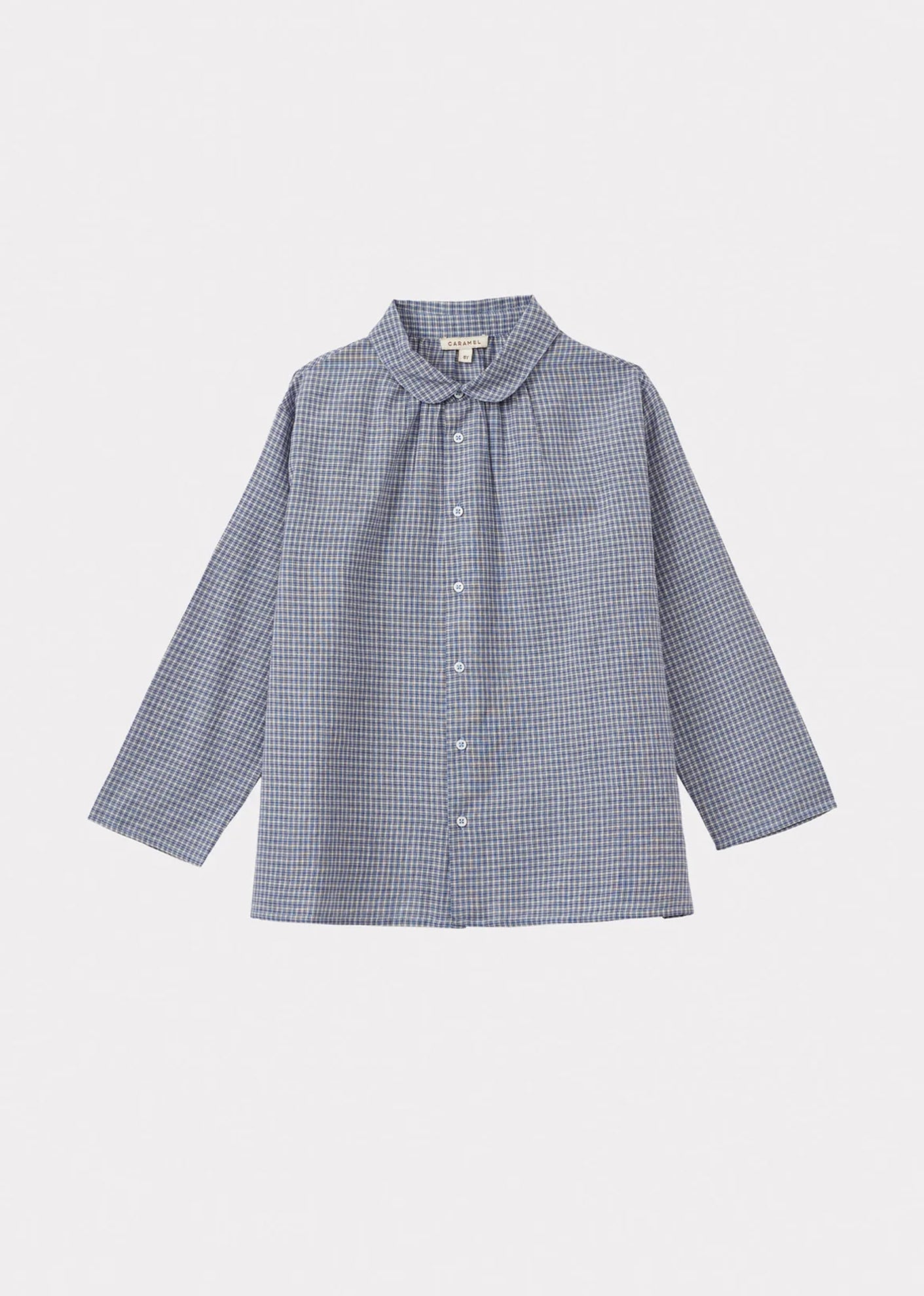 ALOE CHILDREN'S COTTON SHIRT - BLUE MICRO CHECK