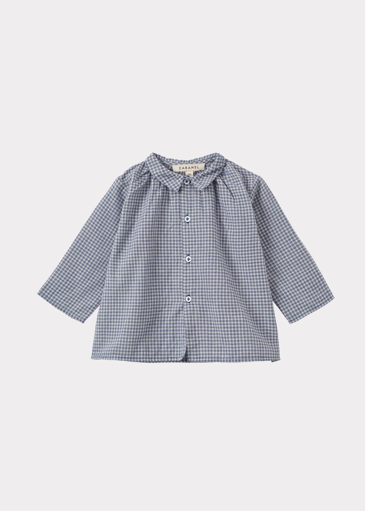 ALOE BABY COTTON SHIRT - BLUE MICRO-CHECK