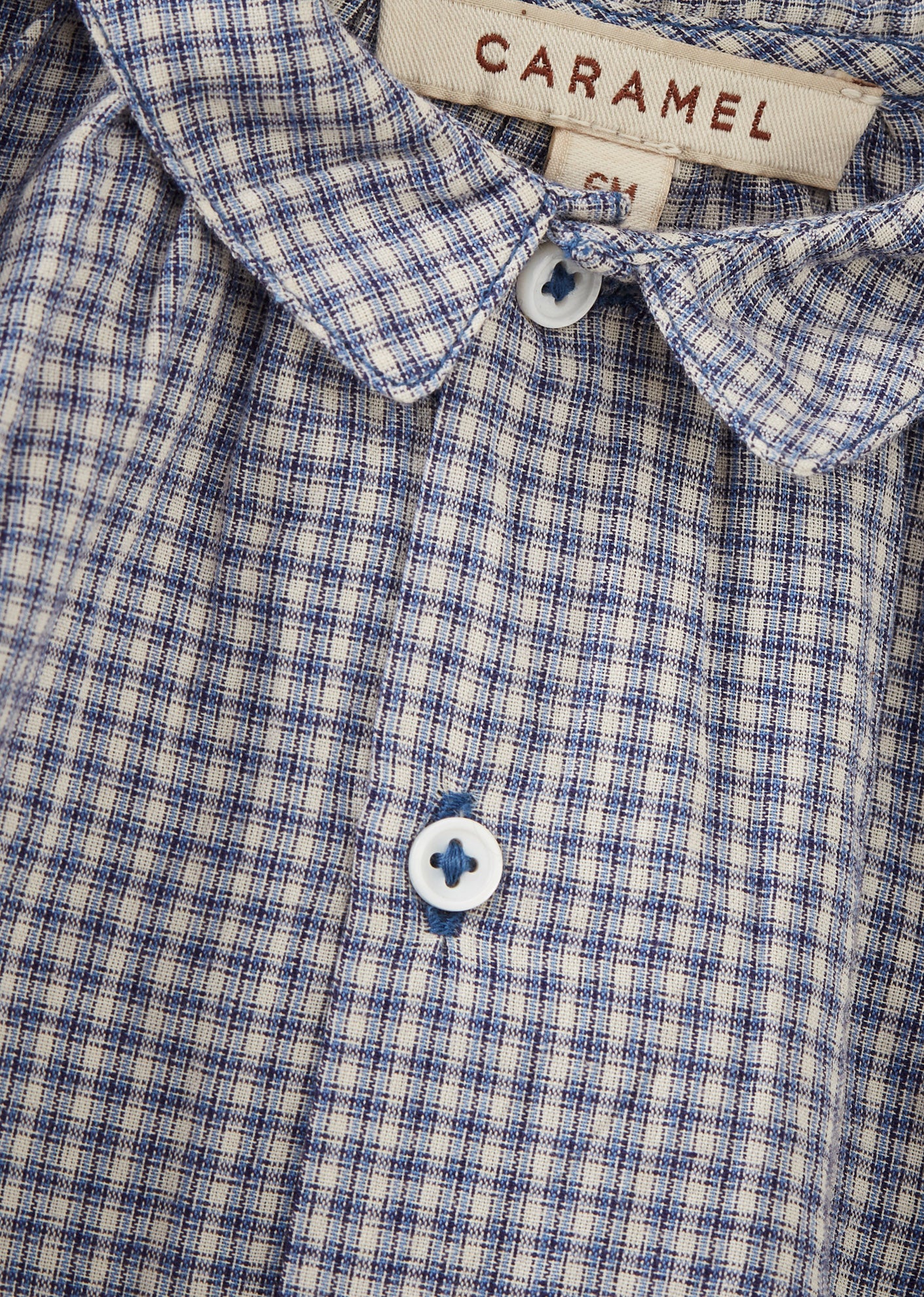 ALOE BABY COTTON SHIRT - BLUE MICRO-CHECK