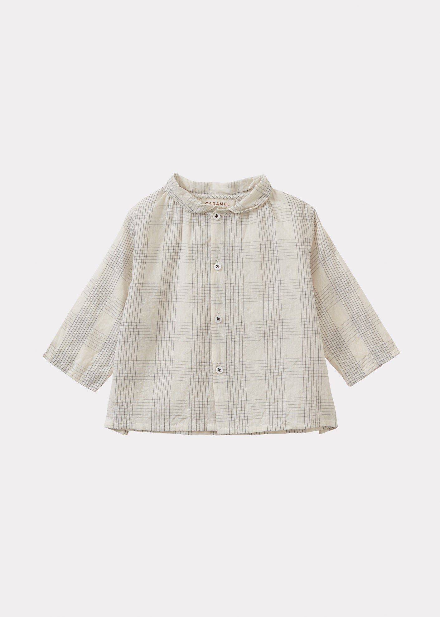 ALOE BABY SHIRT - WHITE / BLACK CHECK