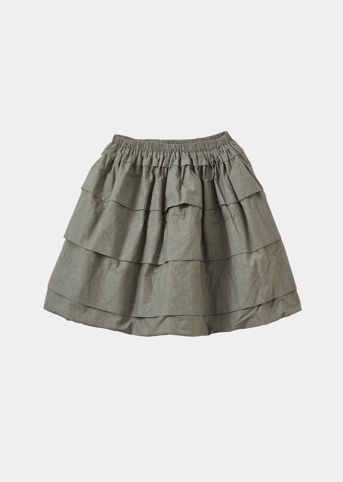 ANAIS GIRL'S CRUSHED JAPANESE COTTON SKIRT - GREY / GREEN