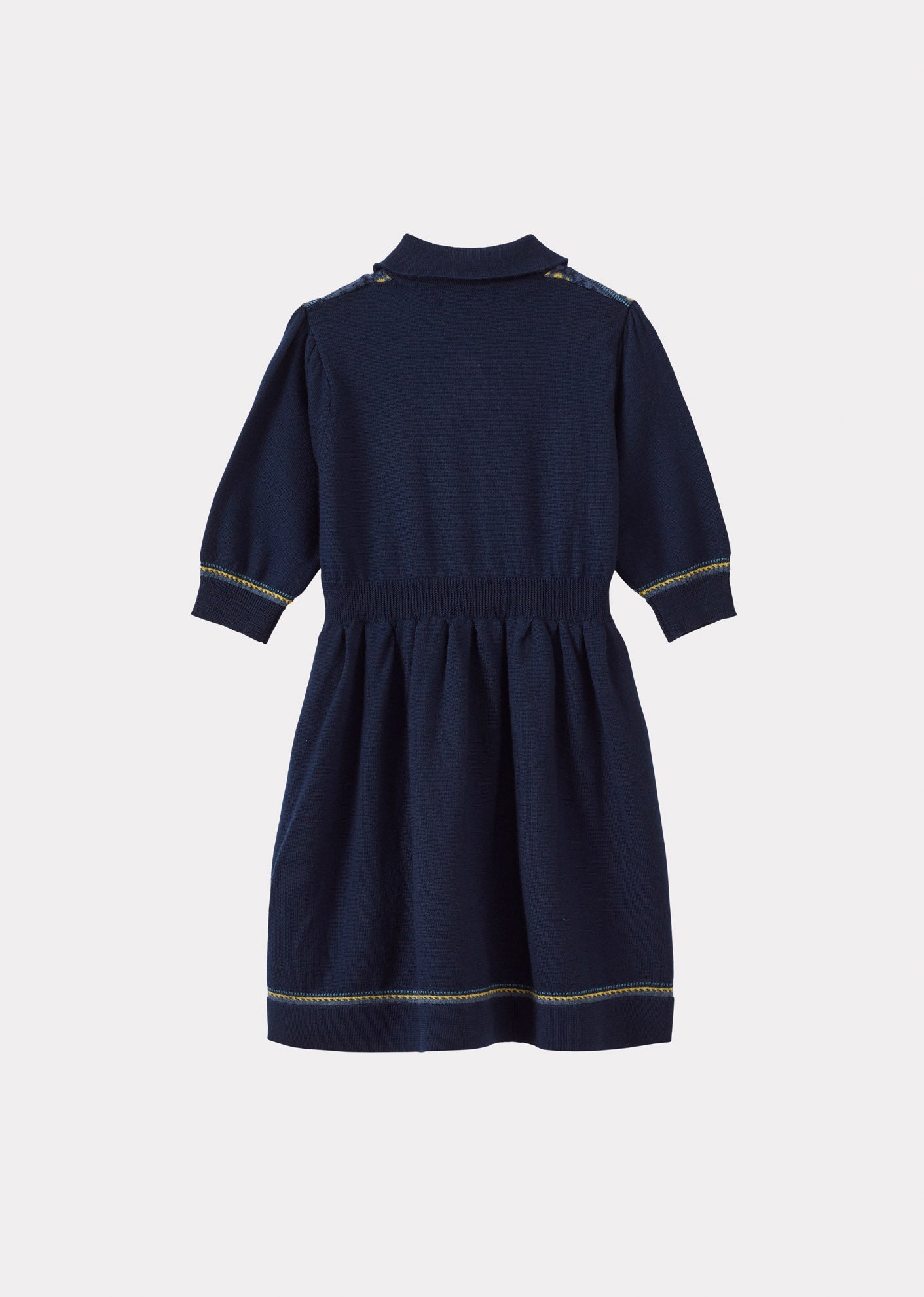 ANETO CHILDREN'S MERINO WOOL DRESS - FAIRISLE FLORAL