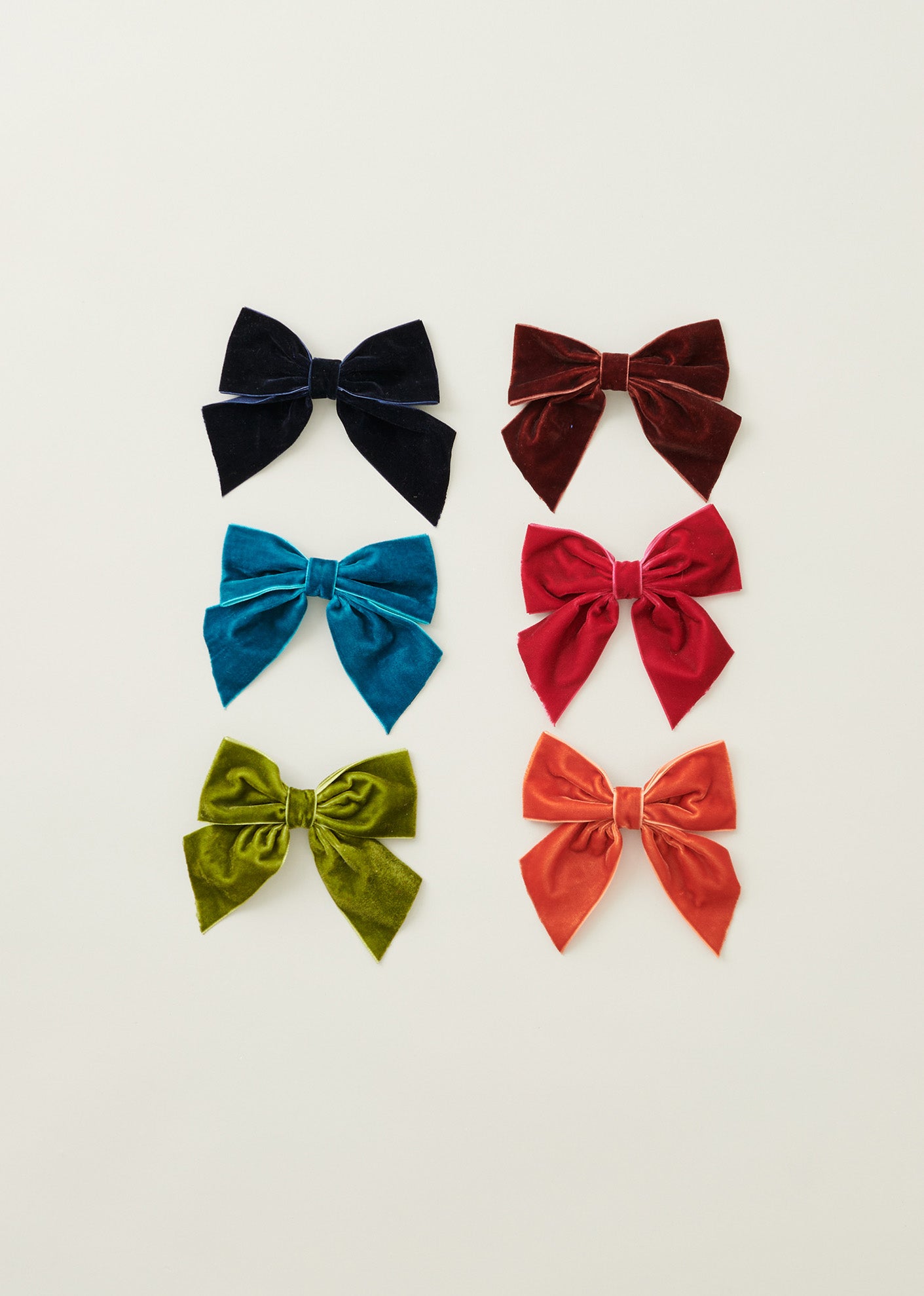 VELVET BOW PARTY HAIRCLIP - RUBY