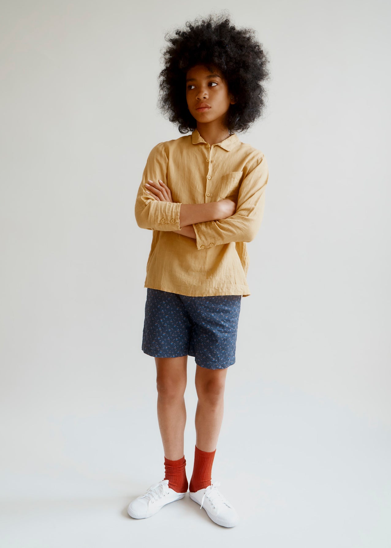 BULLSHARK CHILDREN'S COTTON SHIRT - OCHRE