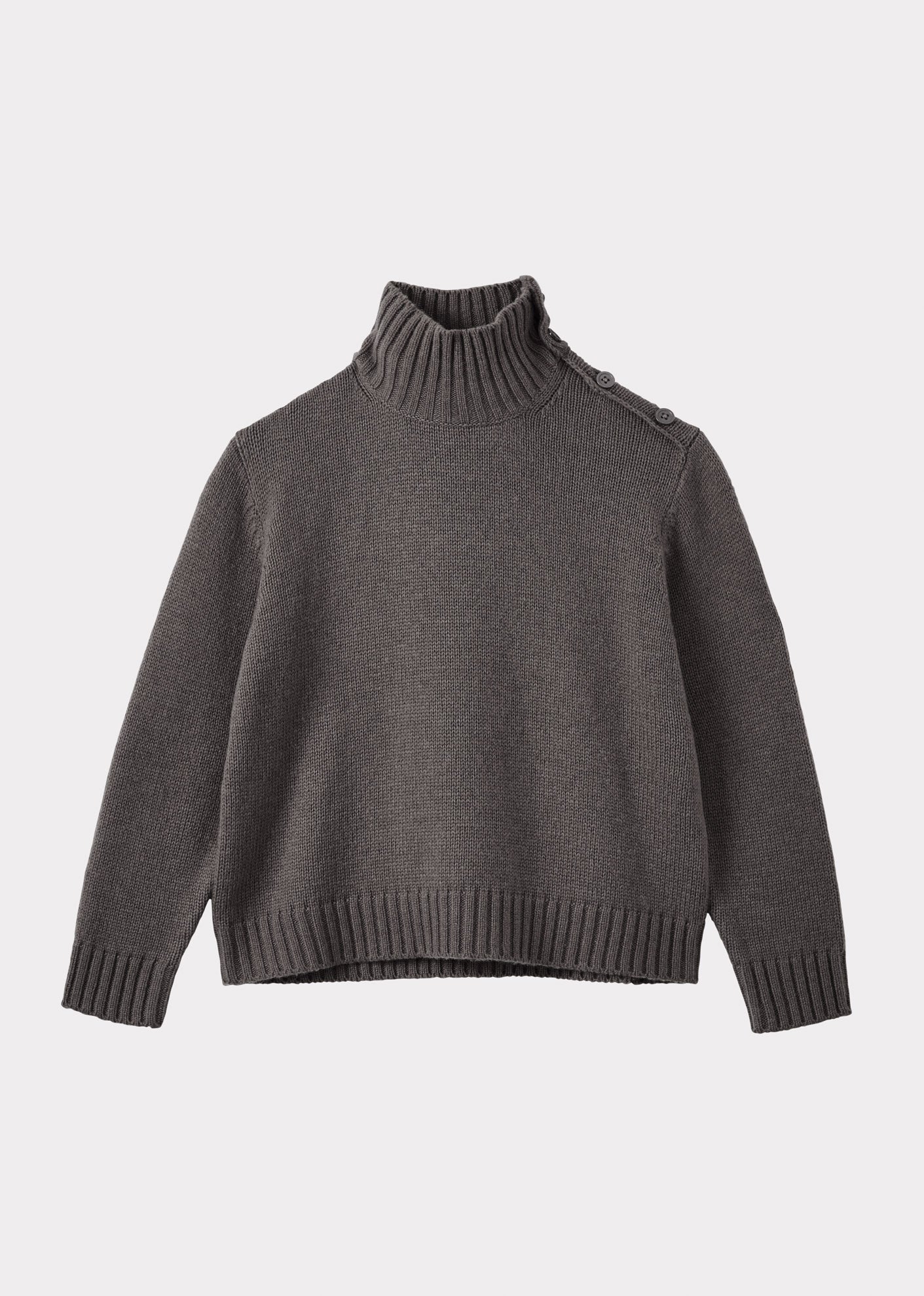 CERO CHILDREN'S WOOL MIX TURTLENECK - DARK GREY