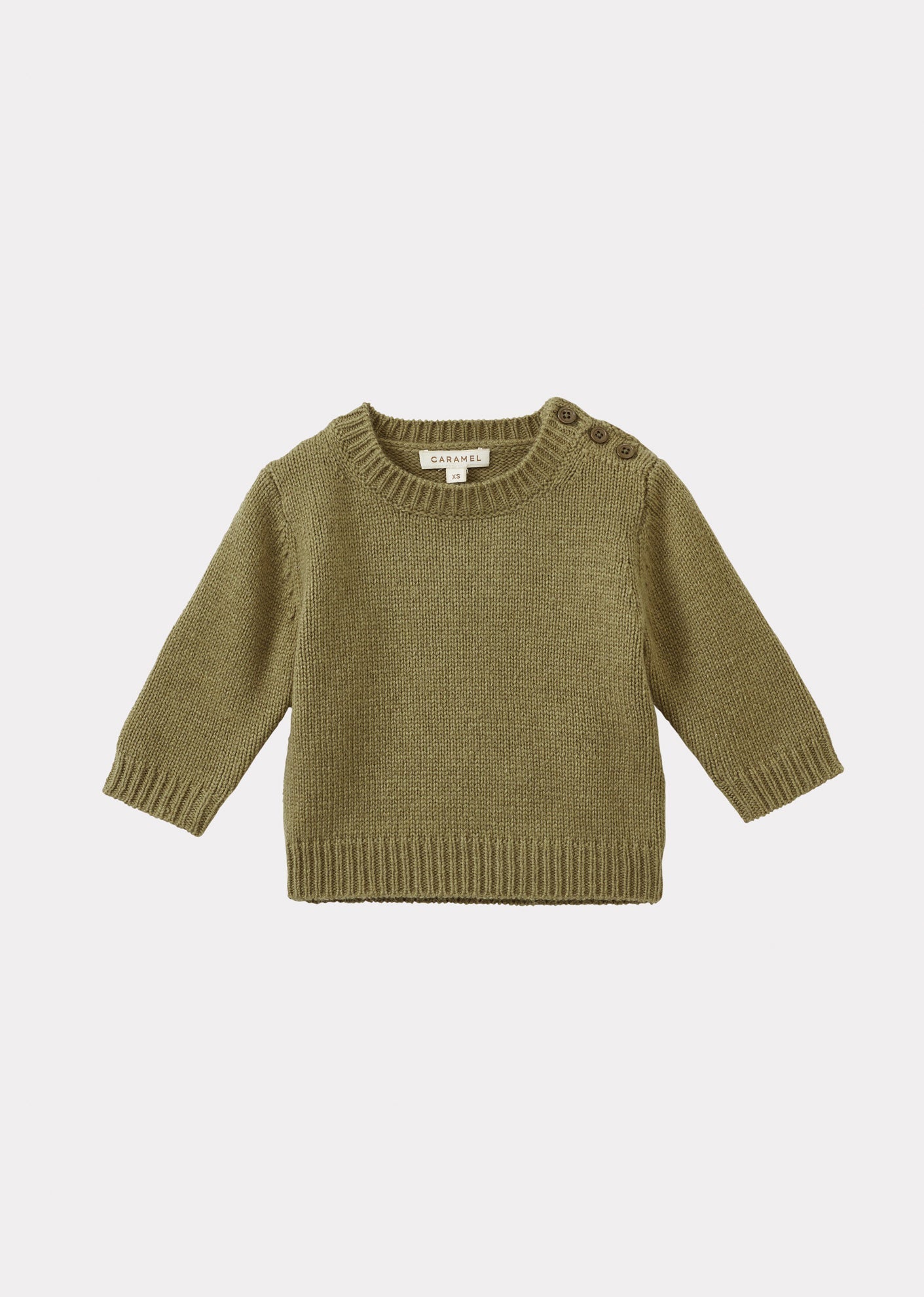 CHESTER BABY WOOL JUMPER - OLIVE