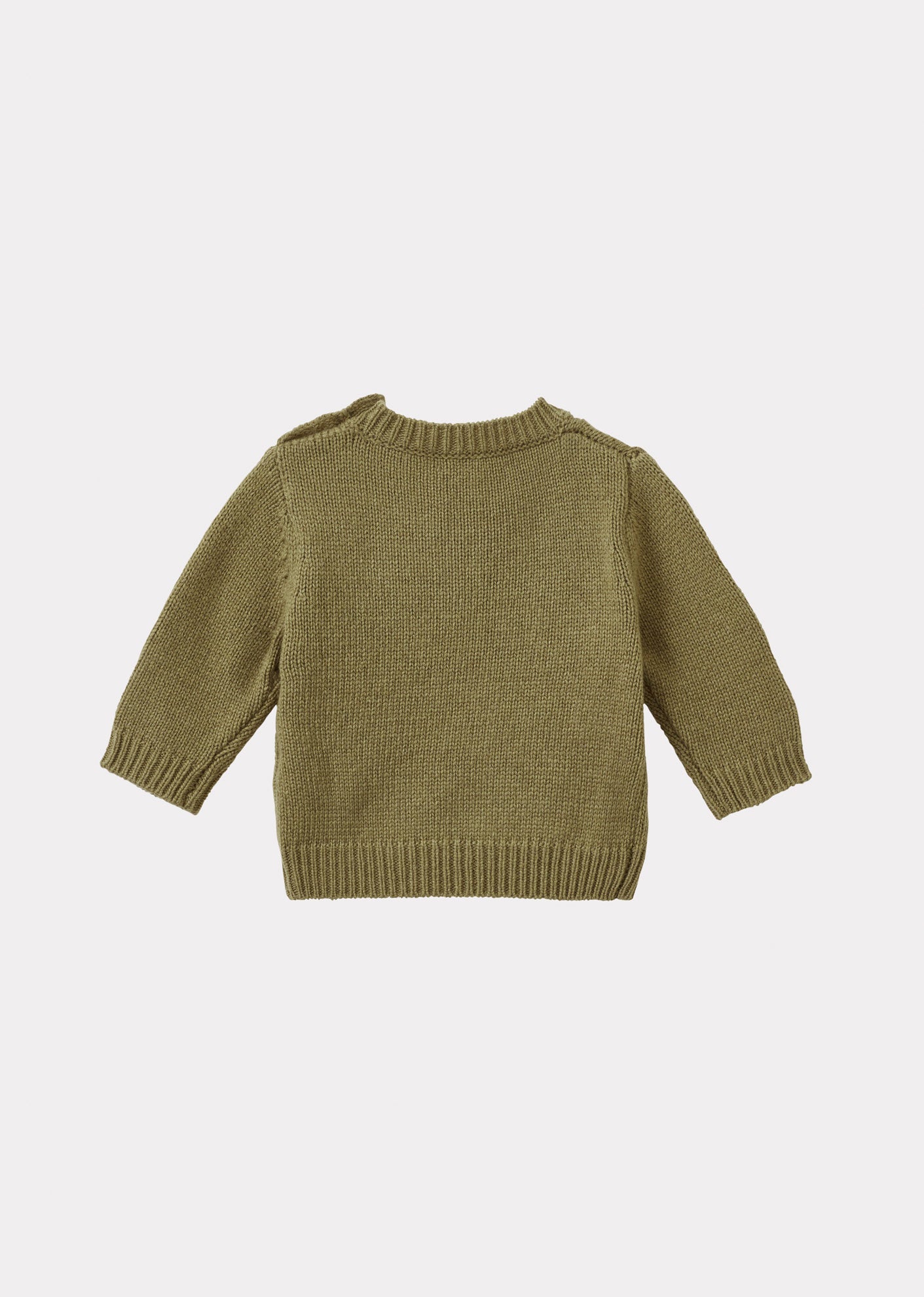 CHESTER BABY WOOL JUMPER - OLIVE