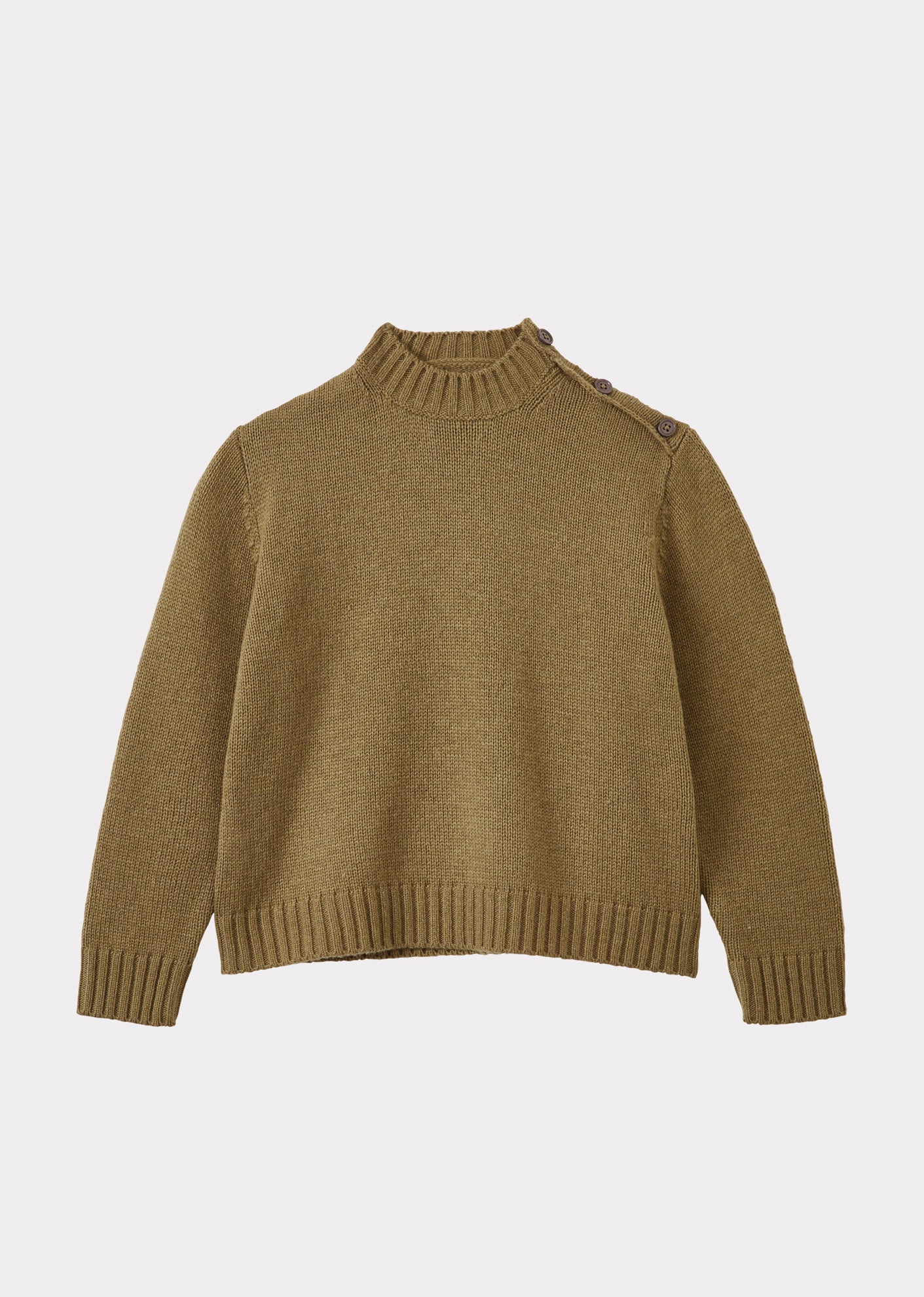 CHESTER CHILDREN'S WOOL MIX JUMPER - OLIVE