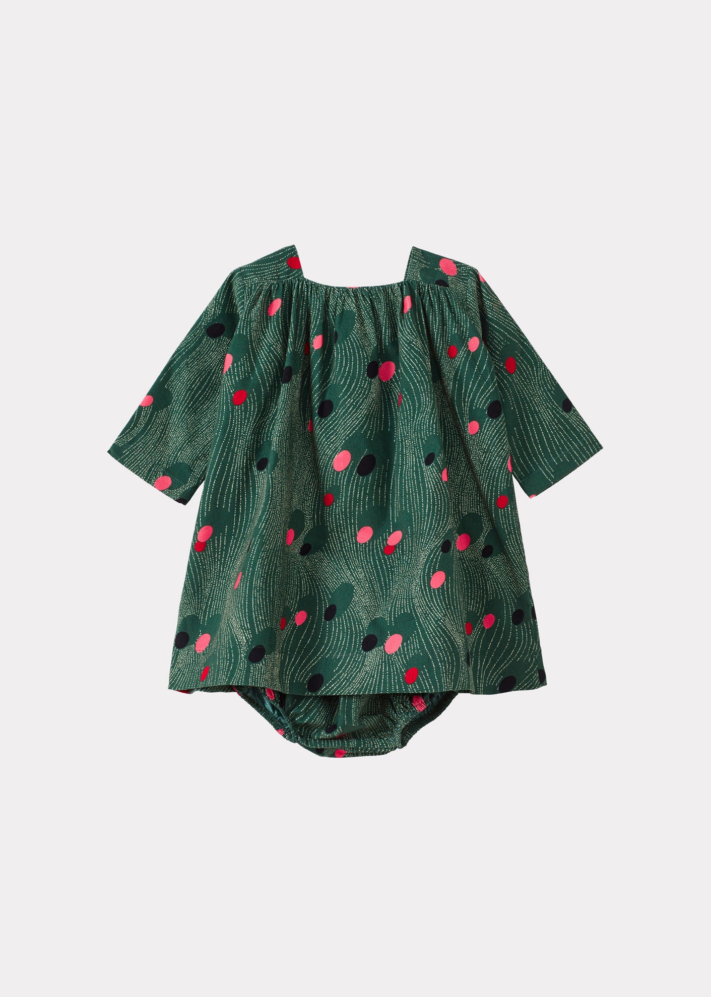 CLAIRE BABY COTTON DRESS AND BLOOMERS SET - LIBERTY SPACE RAIN