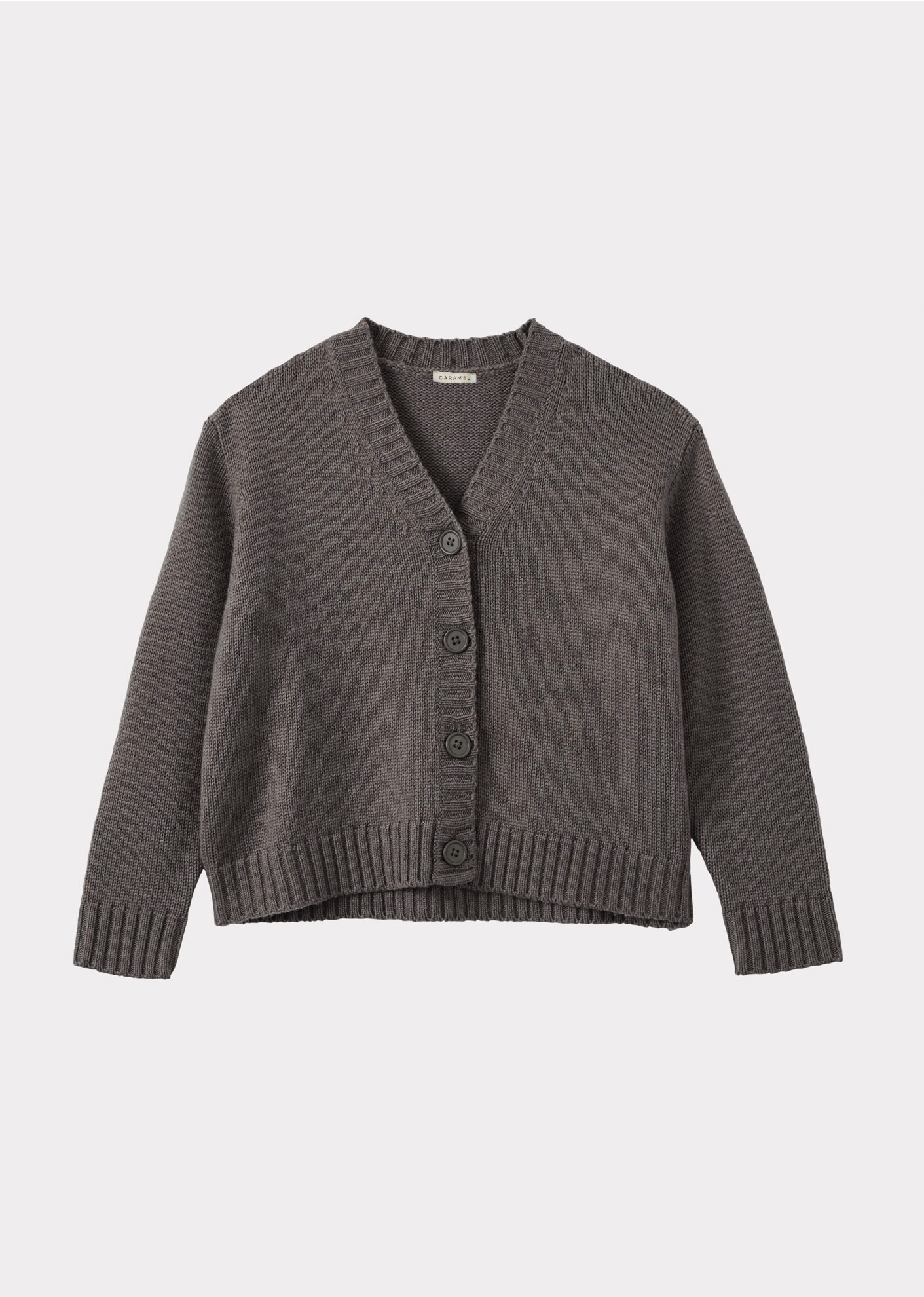 COPPER CHILDREN'S WOOL MIX CARDIGAN - DARK GREY