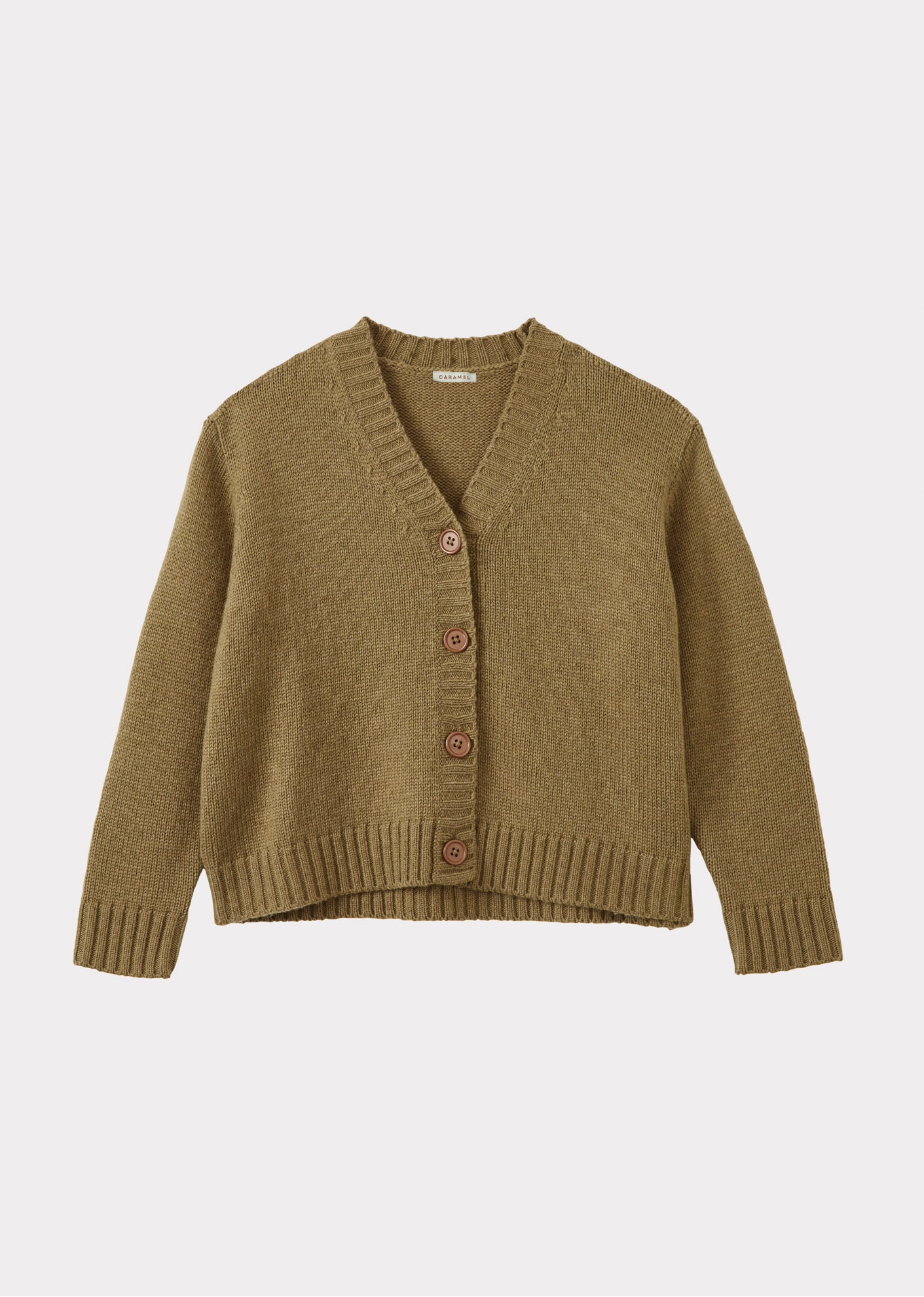 COPPER TEEN WOOL MIX CARDIGAN - OLIVE