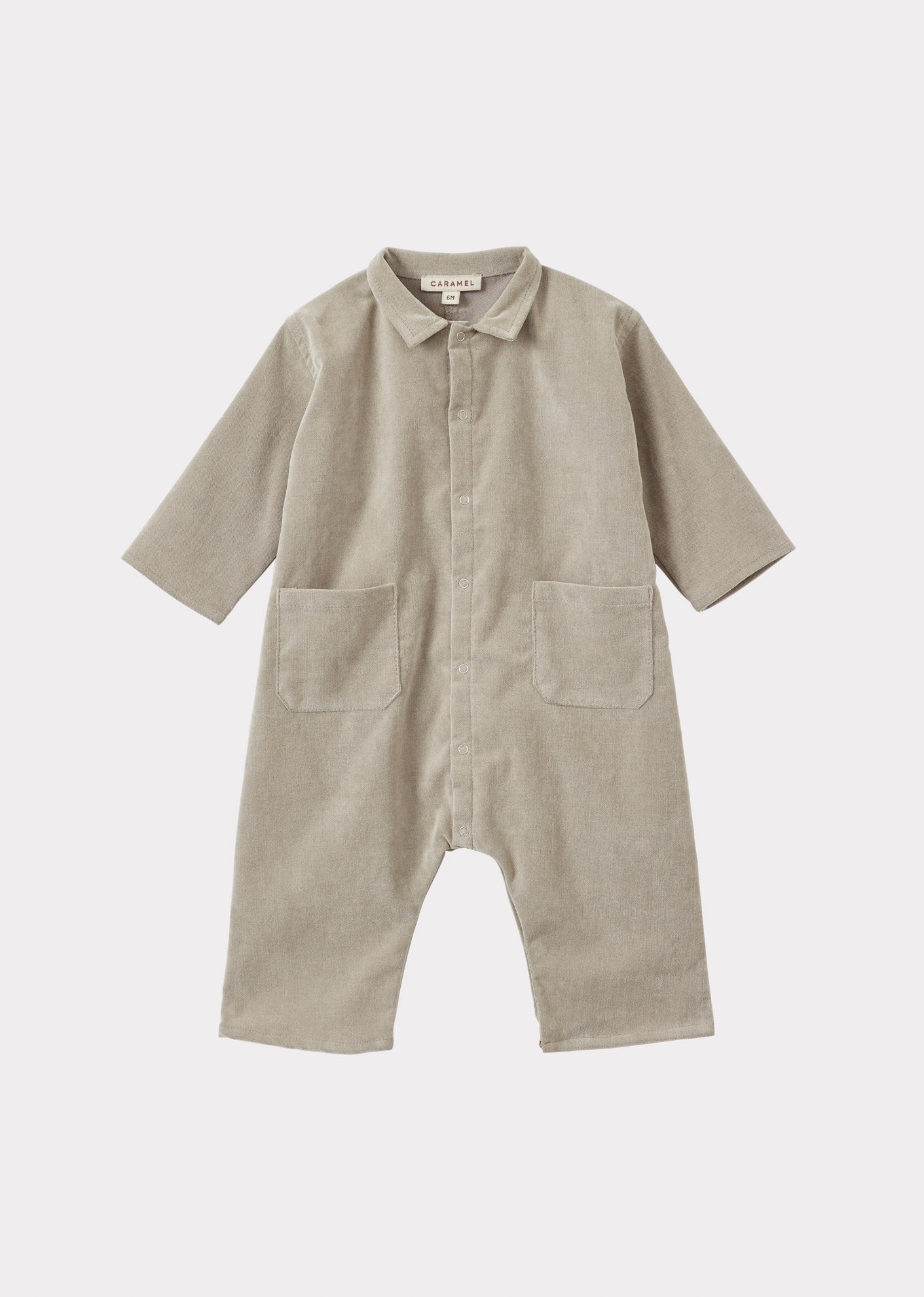 COSMOS BABY COTTON MIX ROMPER - STONE GREY