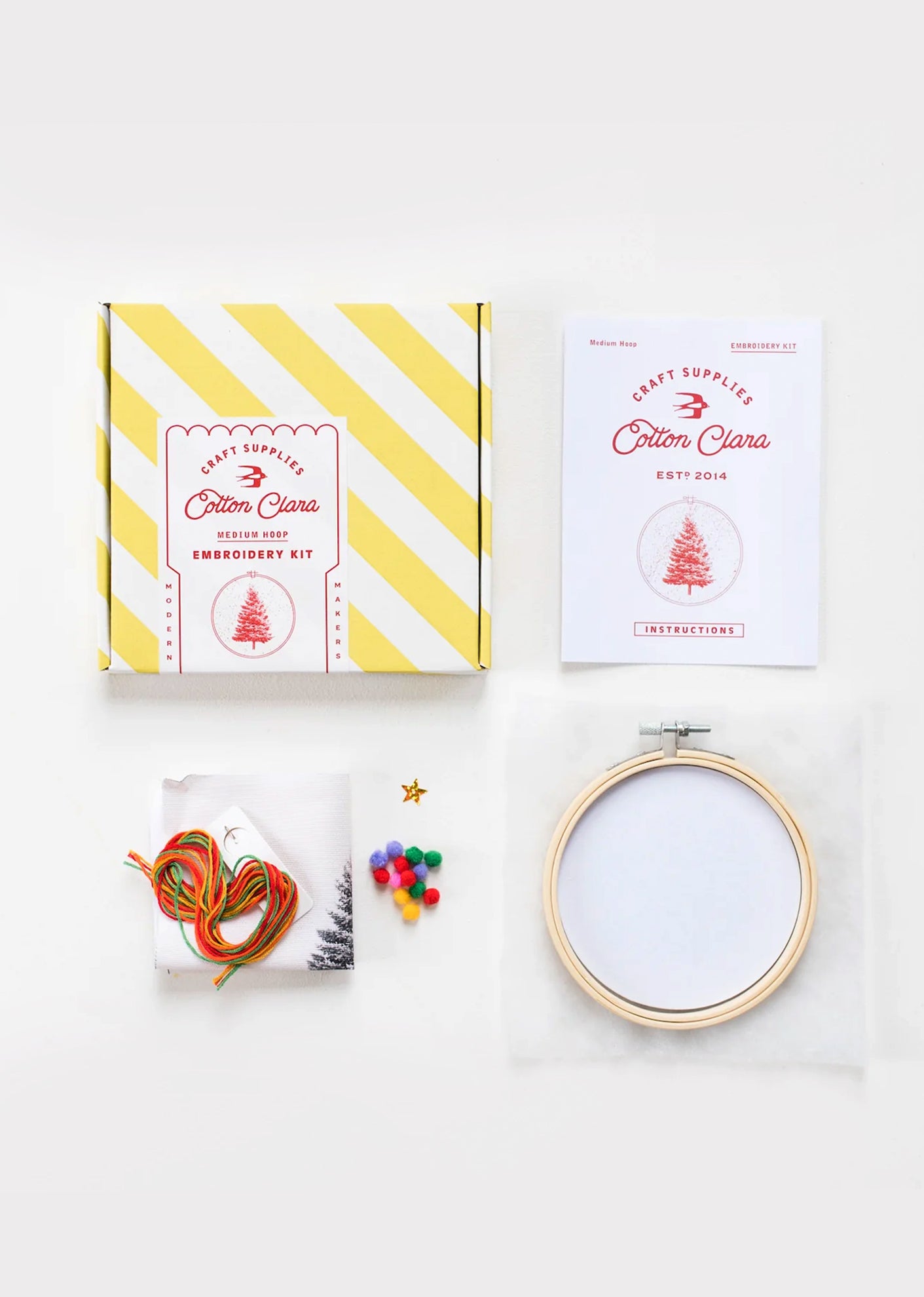 COTTON CLARA EMBROIDERY CRAFT KIT - CHRISTMAS TREE