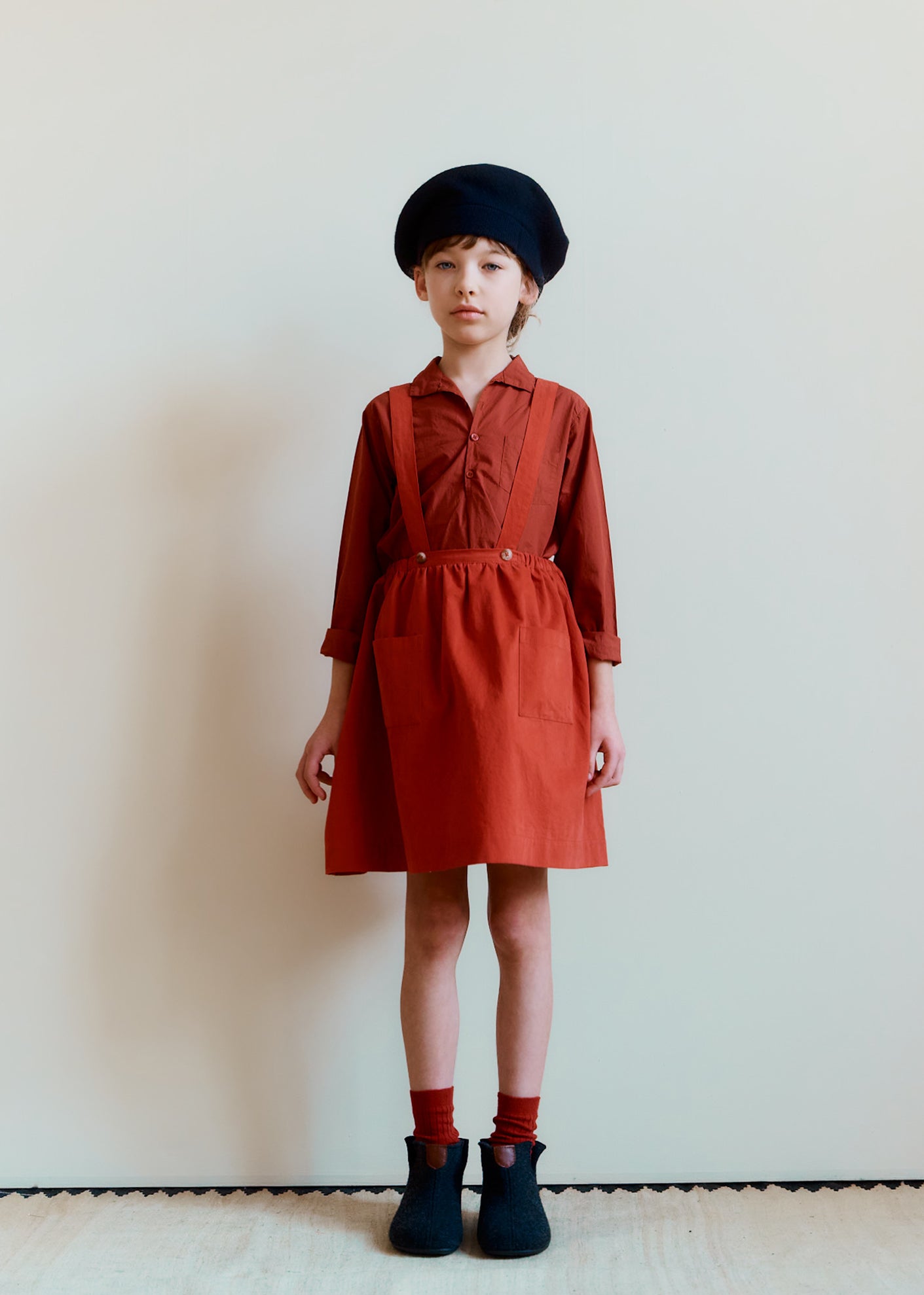 ARALIA CHILDREN'S COTTON TWILL SKIRT - RUST