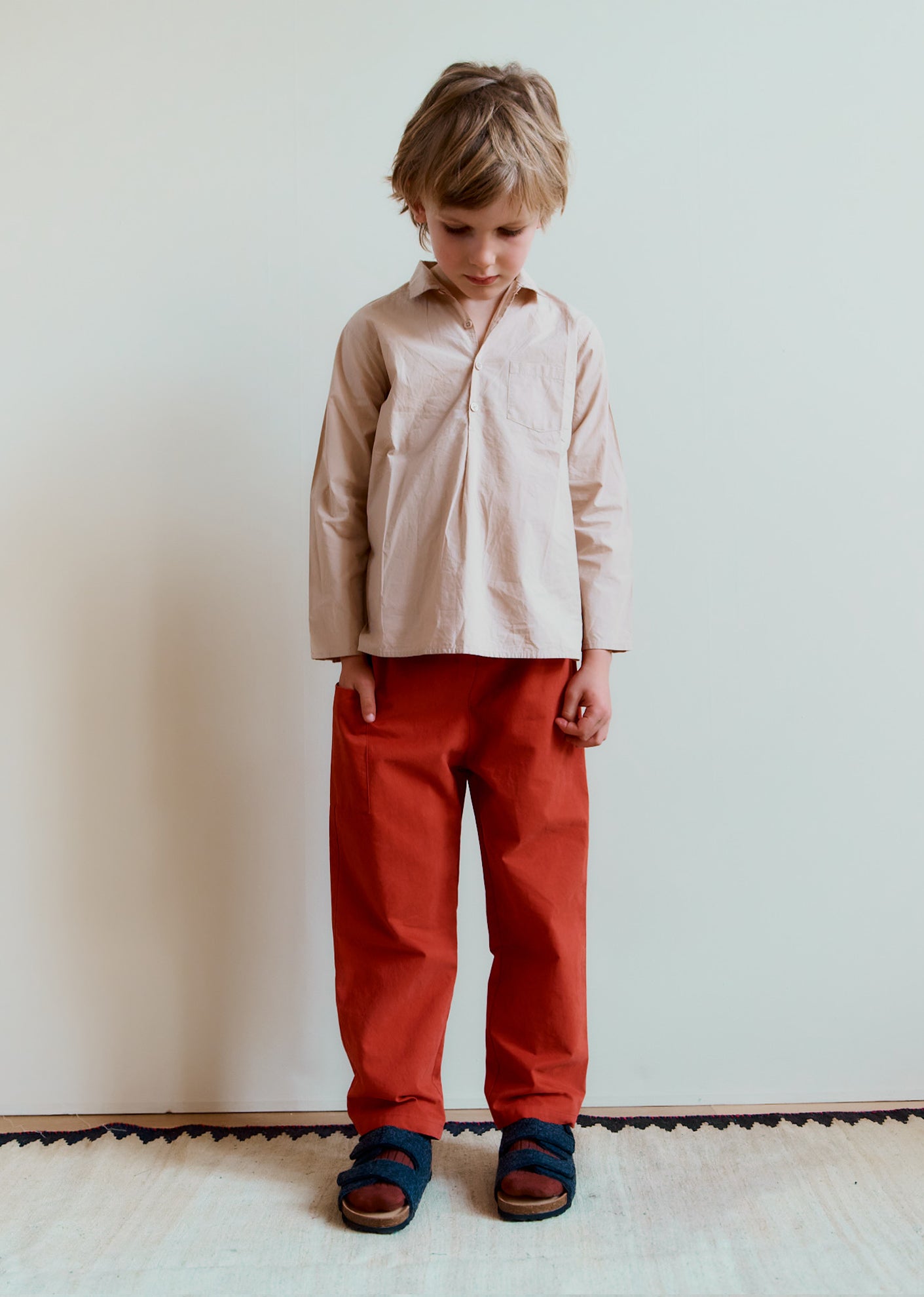 CHESTNUT CHILDREN'S COTTON TWILL TROUSERS - RUST