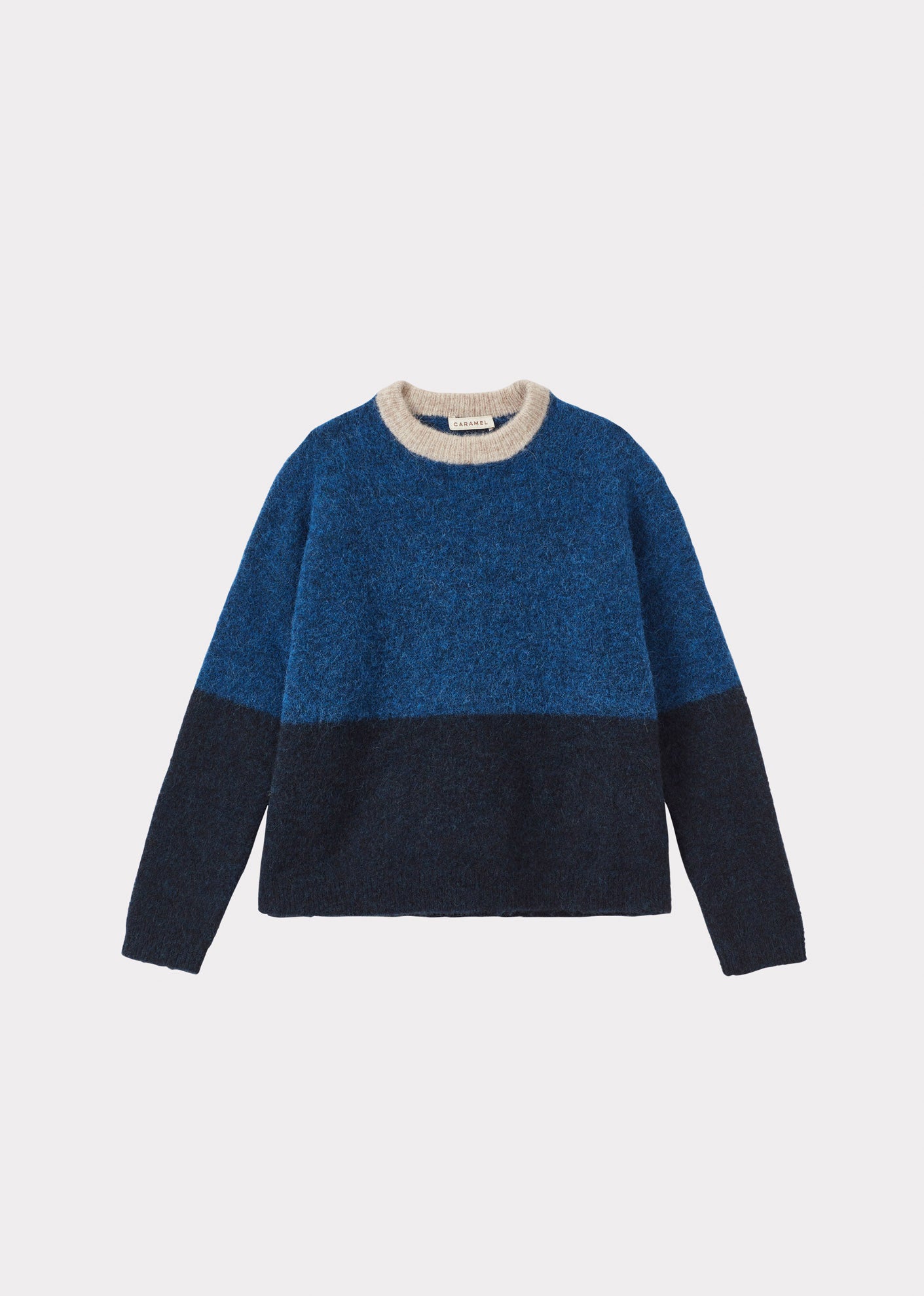 DENA CHILDREN'S MERINO WOOL JUMPER - NAVY / BLUE / ECRU