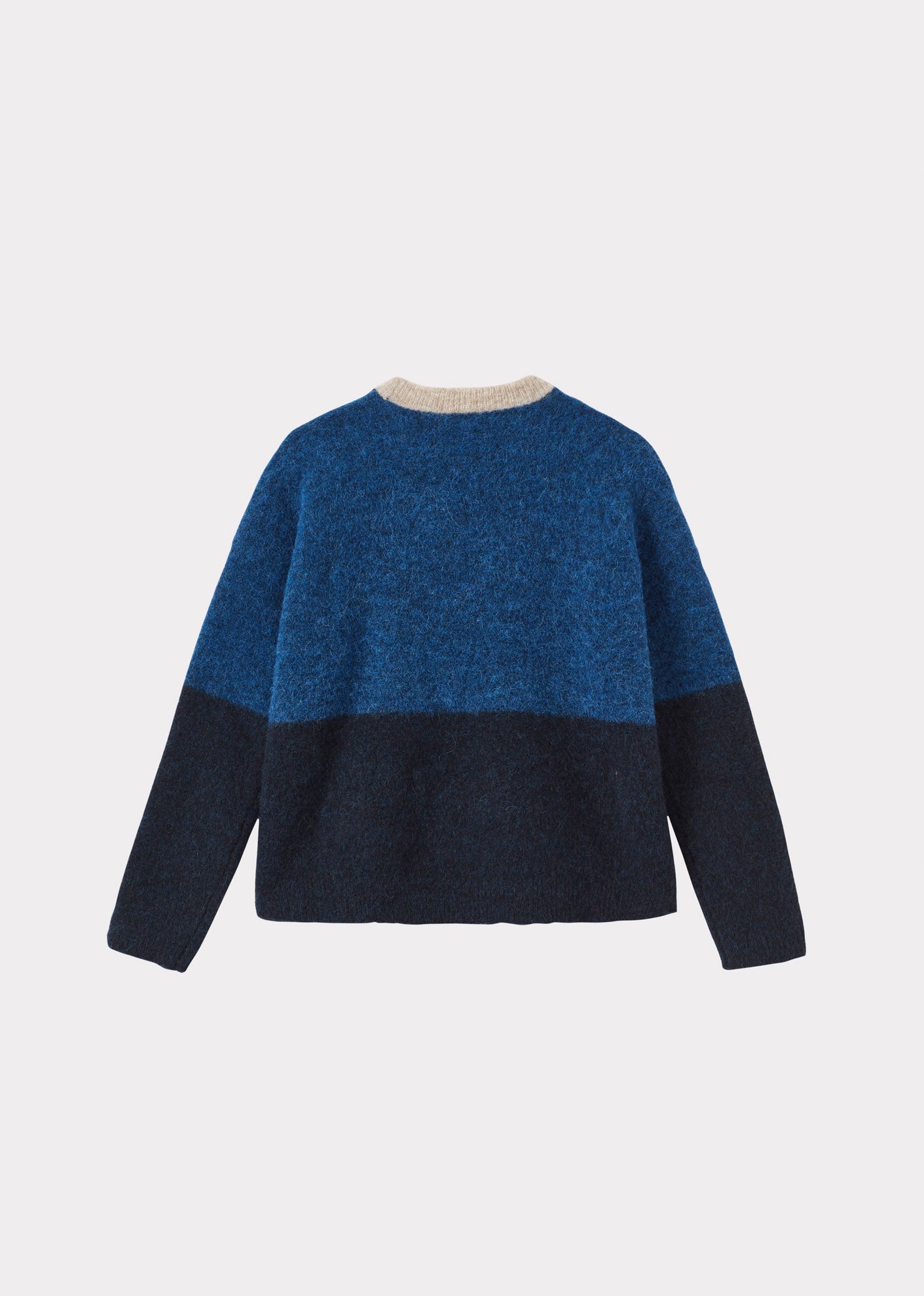 DENA CHILDREN'S MERINO WOOL JUMPER - NAVY / BLUE / ECRU