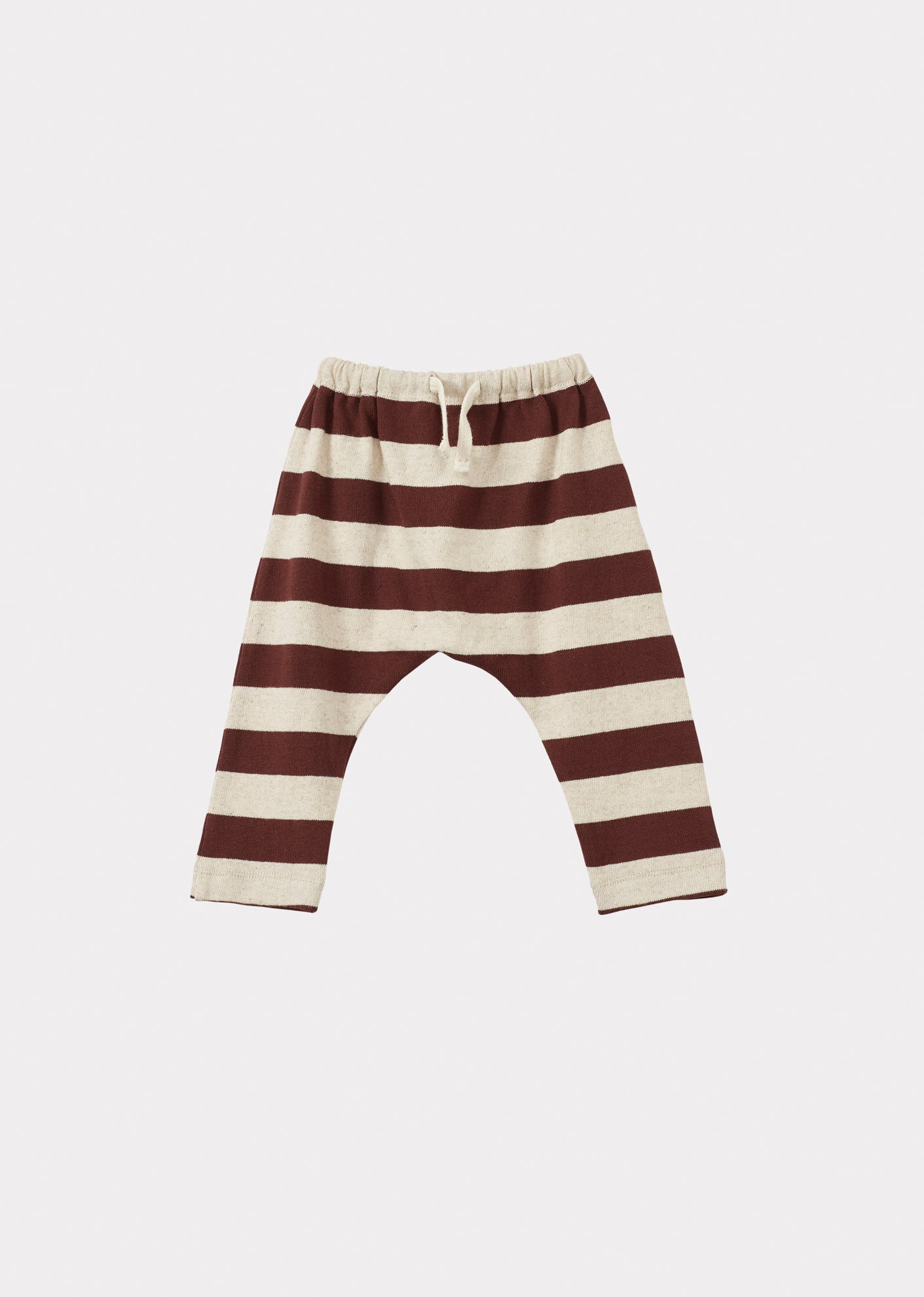 FLYNN BABY COTTON TROUSERS - ECRU TAN STRIPE