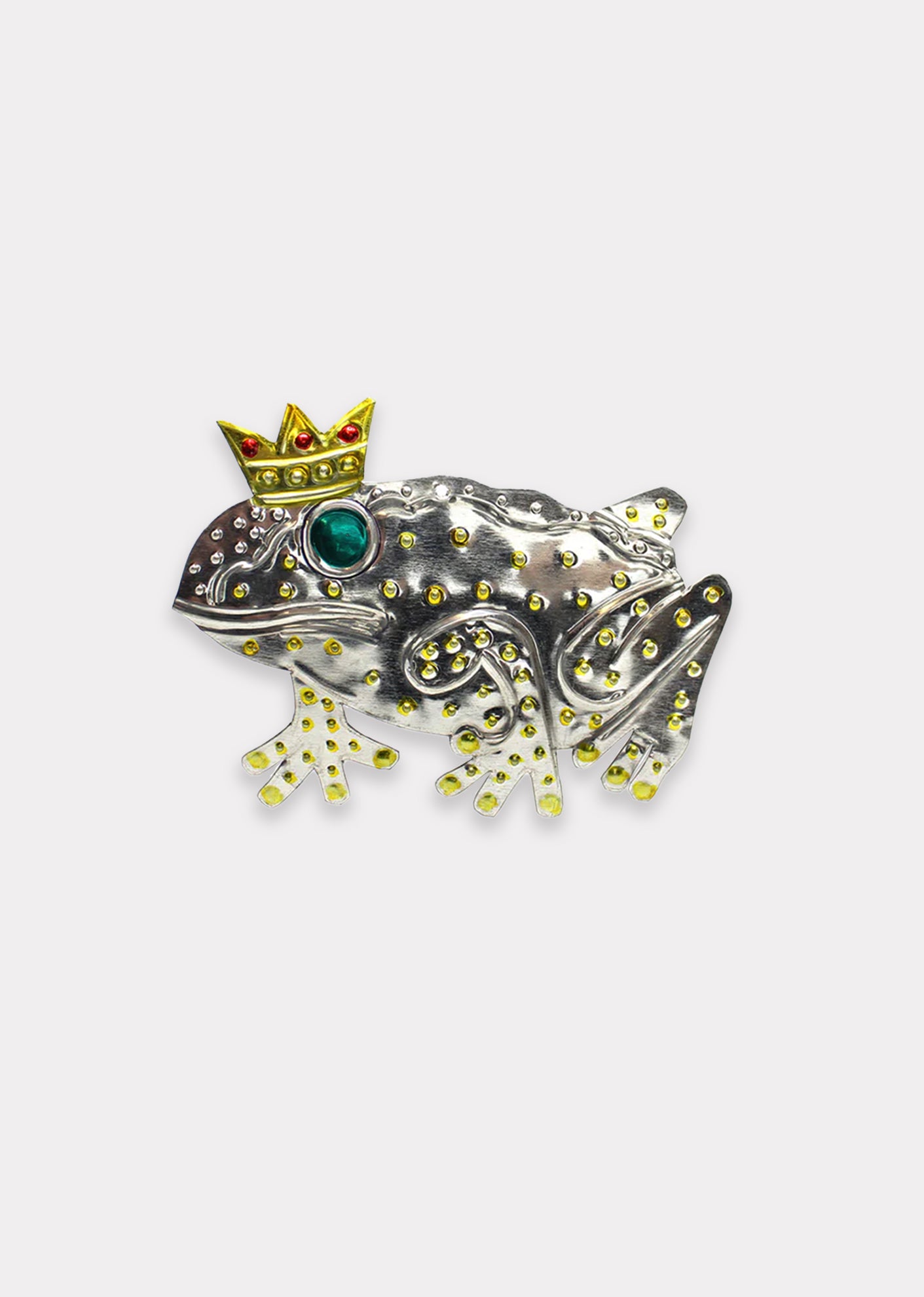 THE SHOP FLOOR PROJECT FROG PRINCE TIN DECORATION - SILVER & GOLD