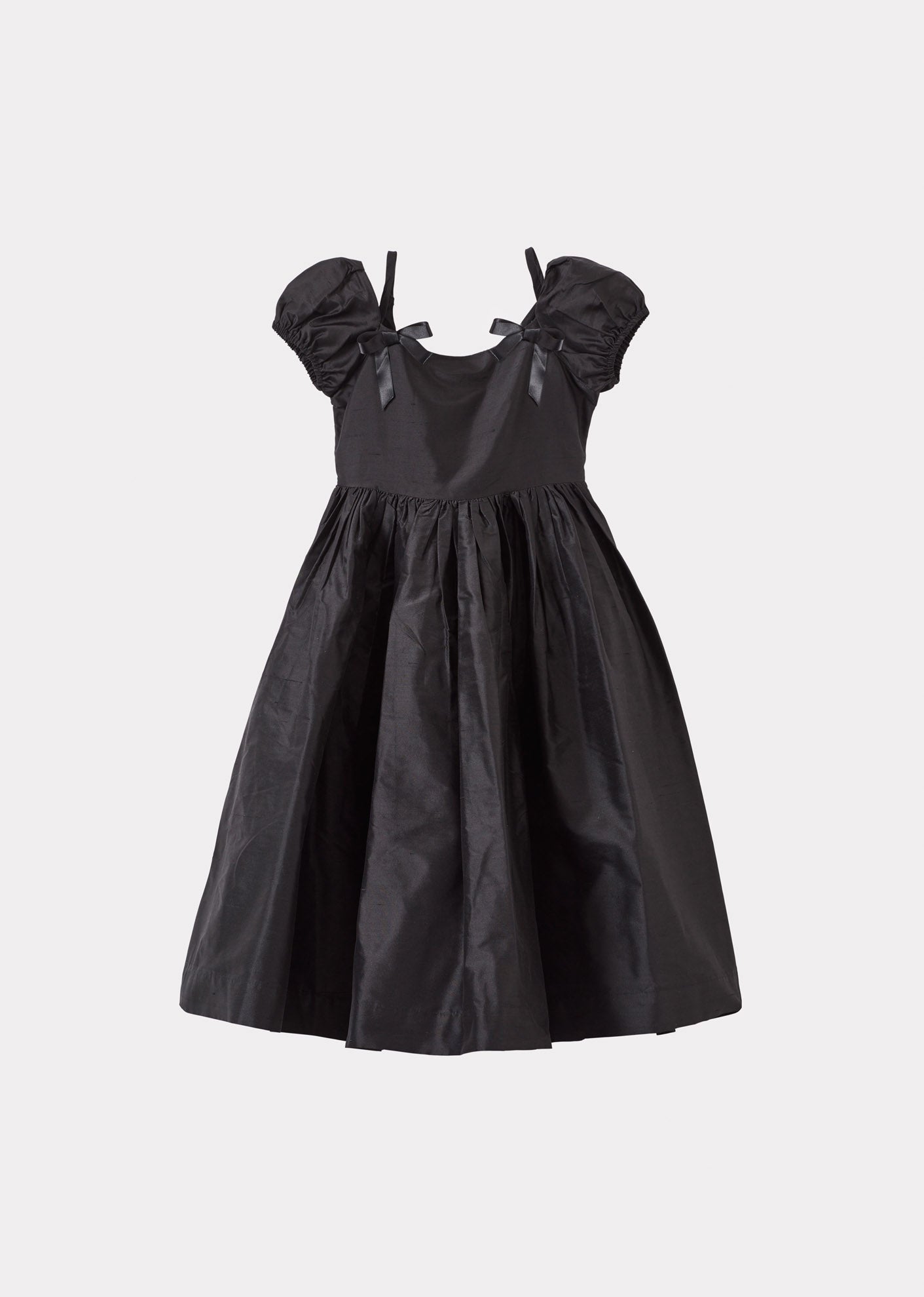 GARDA GIRL'S SILK TAFETTA DRESS - BLACK