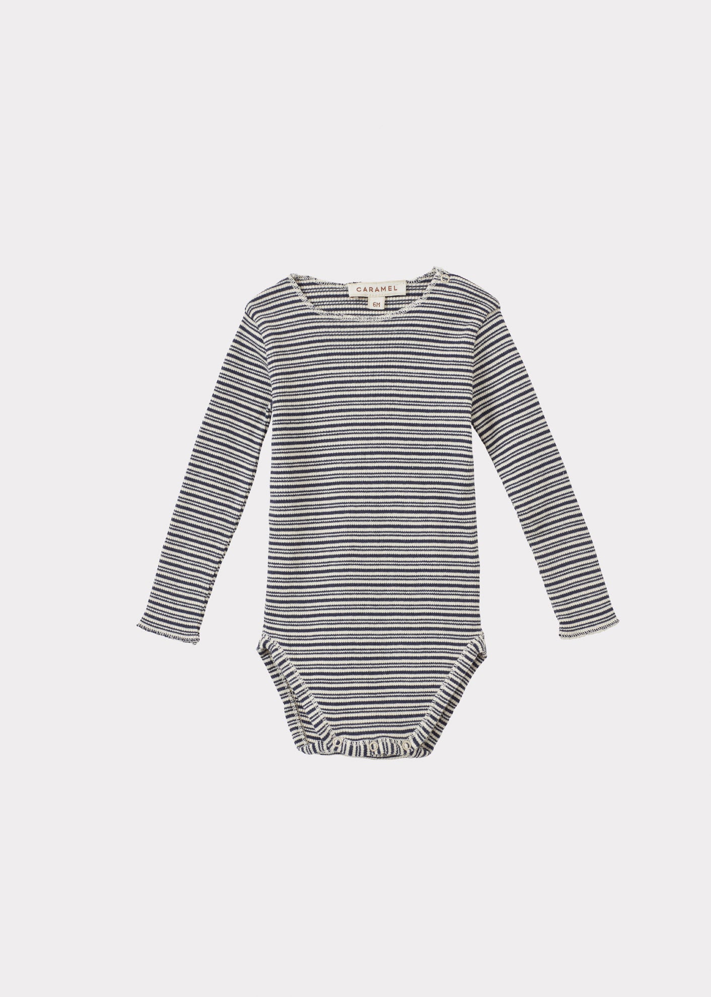 HANAU BABY COTTON ROMPER - GREY/ECRU STRIPE