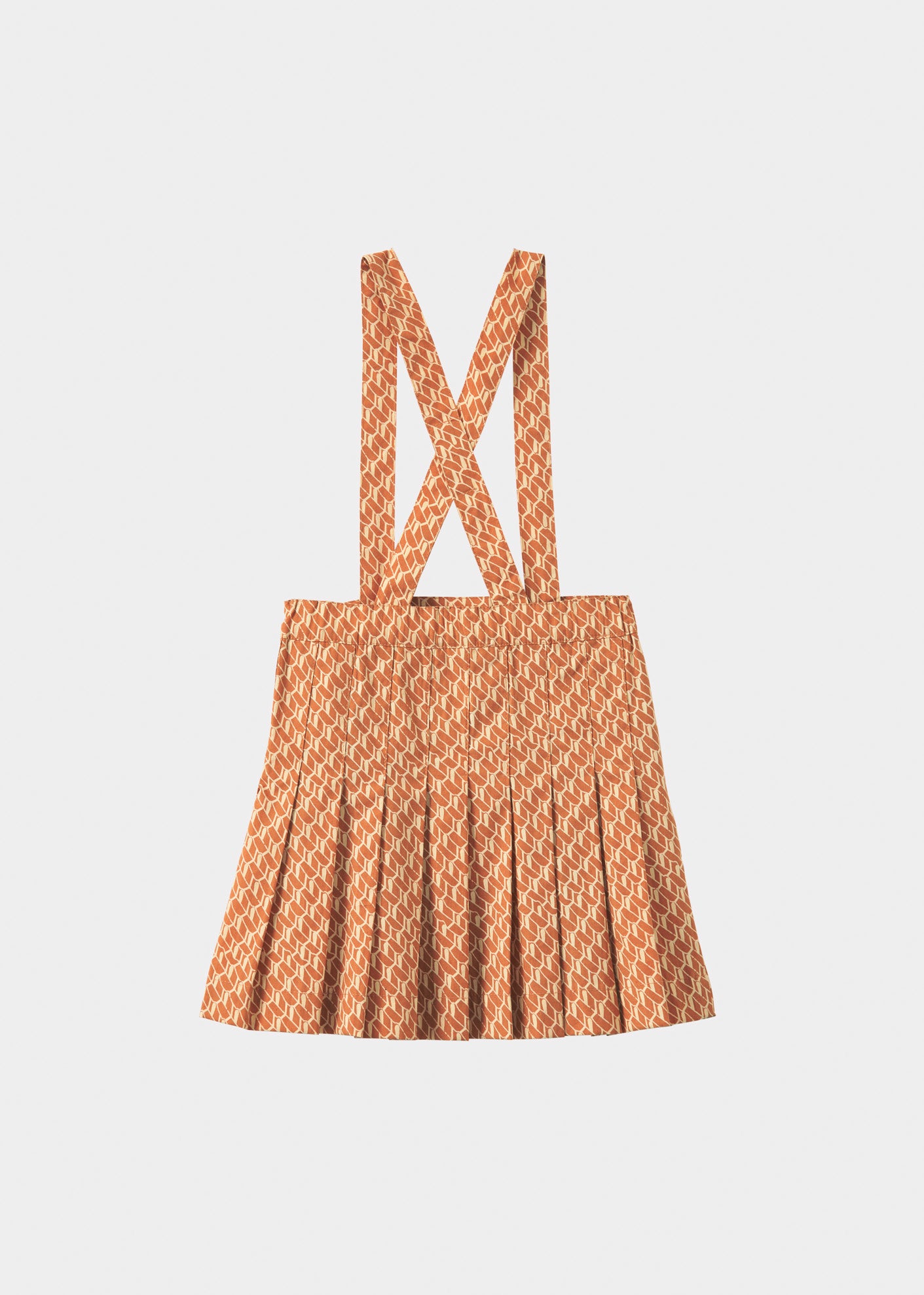 Caramel Luxury Hedera Girl's Cotton Skirt - Orange & Geometric Print