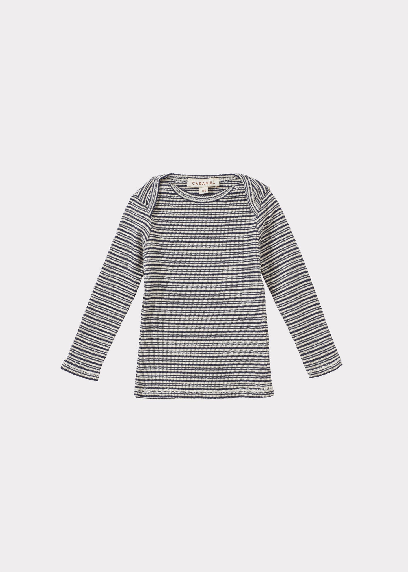 KISHON BABY COTTON T-SHIRT - GREY/ECRU STRIPE