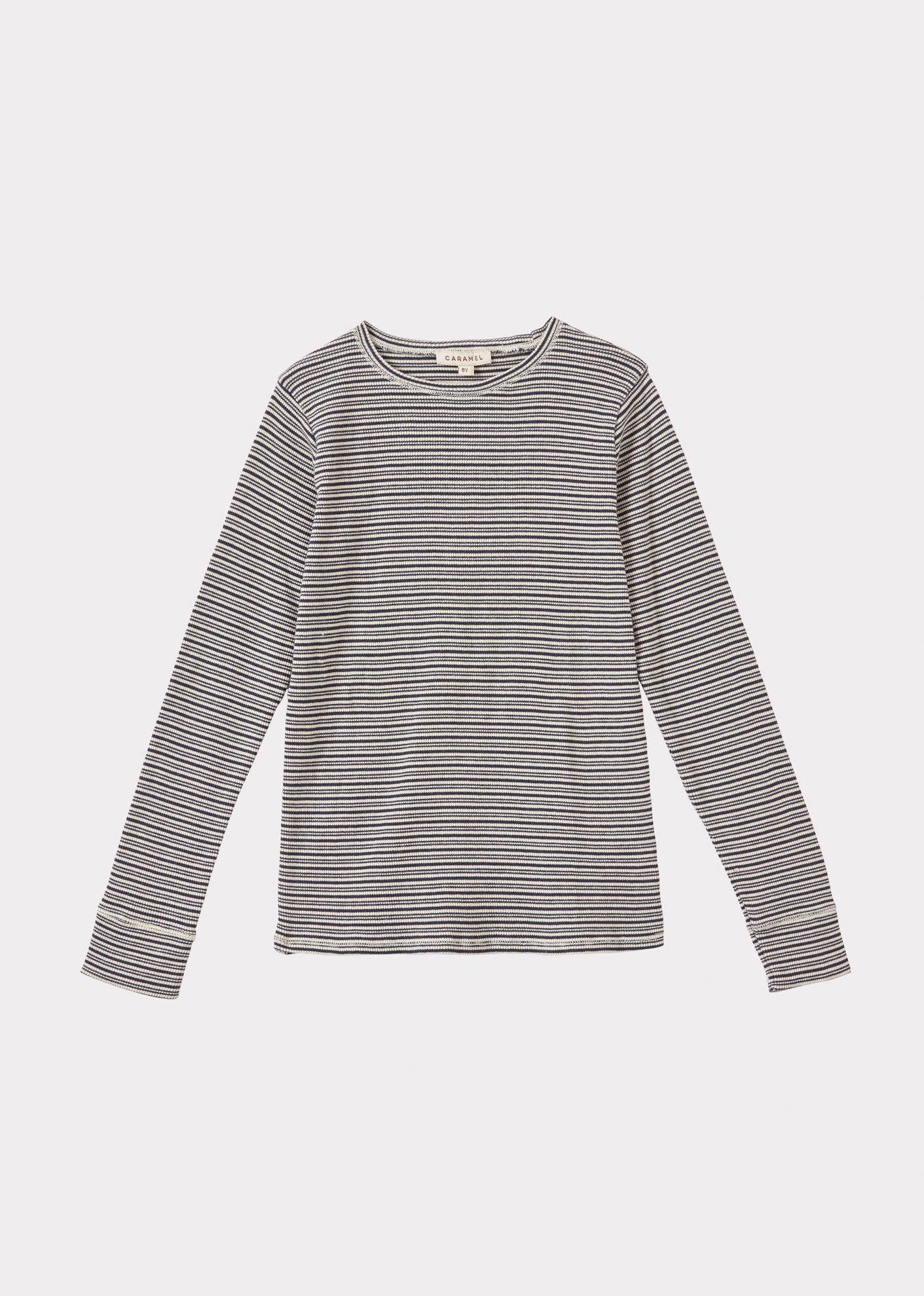 KISHON CHILDREN'S COTTON T-SHIRT - GREY / ECRU STRIPE