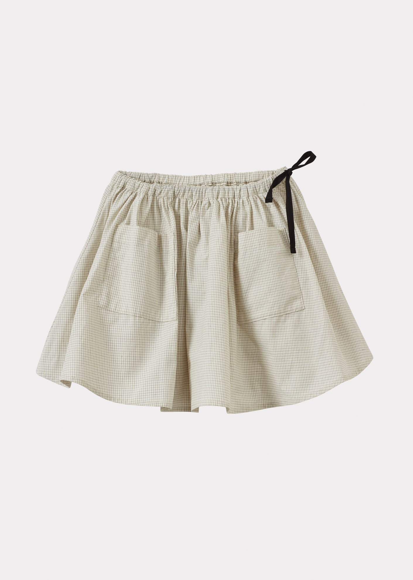 MYLA GIRL'S SKIRT - OFF-WHITE / BLACK MICRO-CHECK