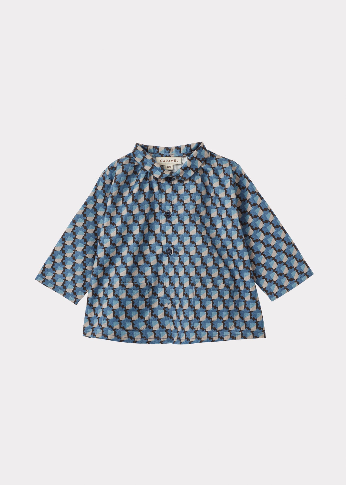 ALOE BABY COTTON SHIRT - GEO PRINT