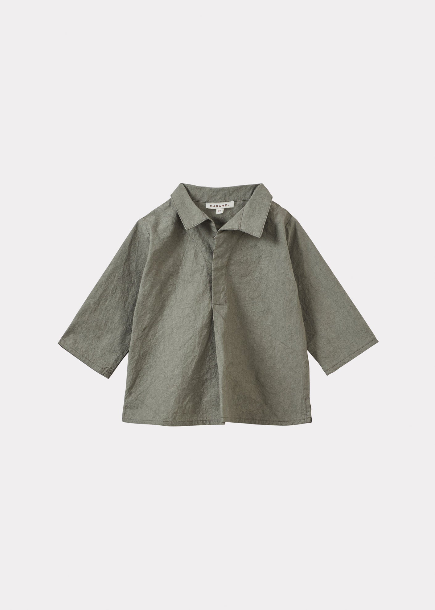 PIPER BABY CRUSHED COTTON SHIRT - GREY / GREEN