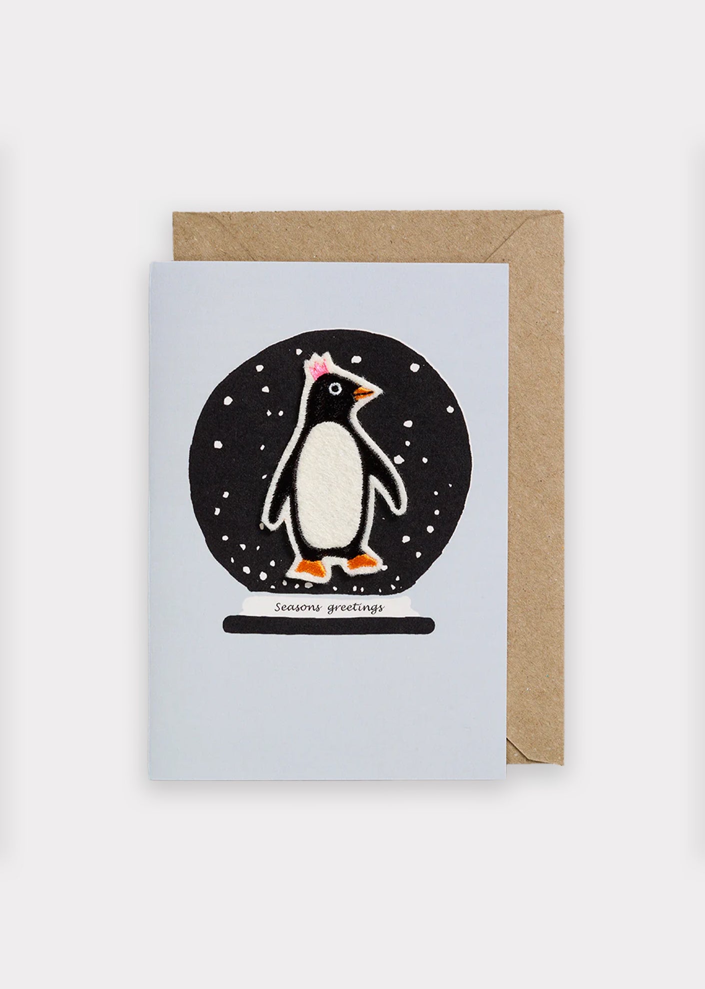 PETRA BOASE GREETING CARD - PENGUIN IN A SNOWGLOBE