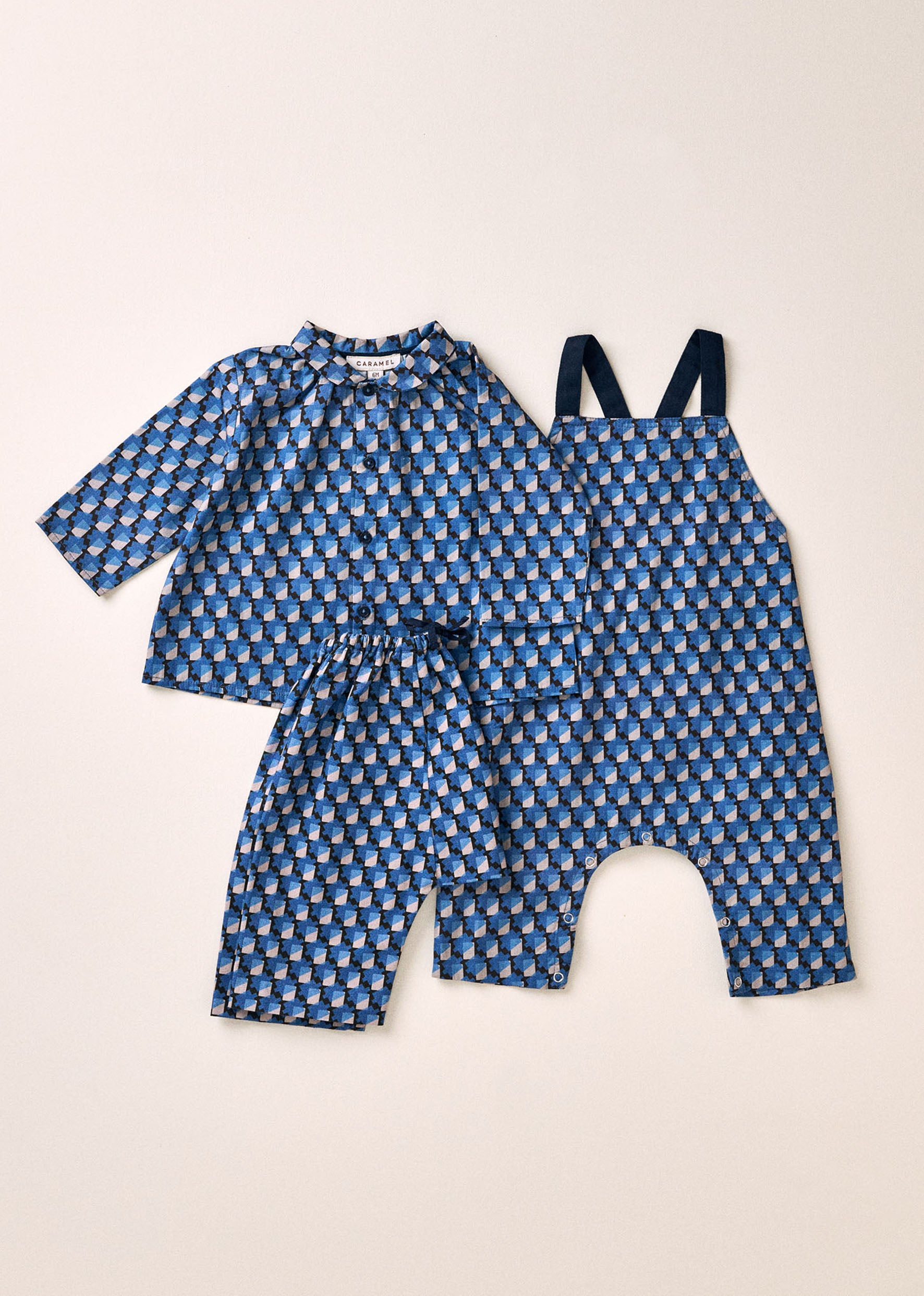 RILEY BABY COTTON ROMPER - GEO PRINT