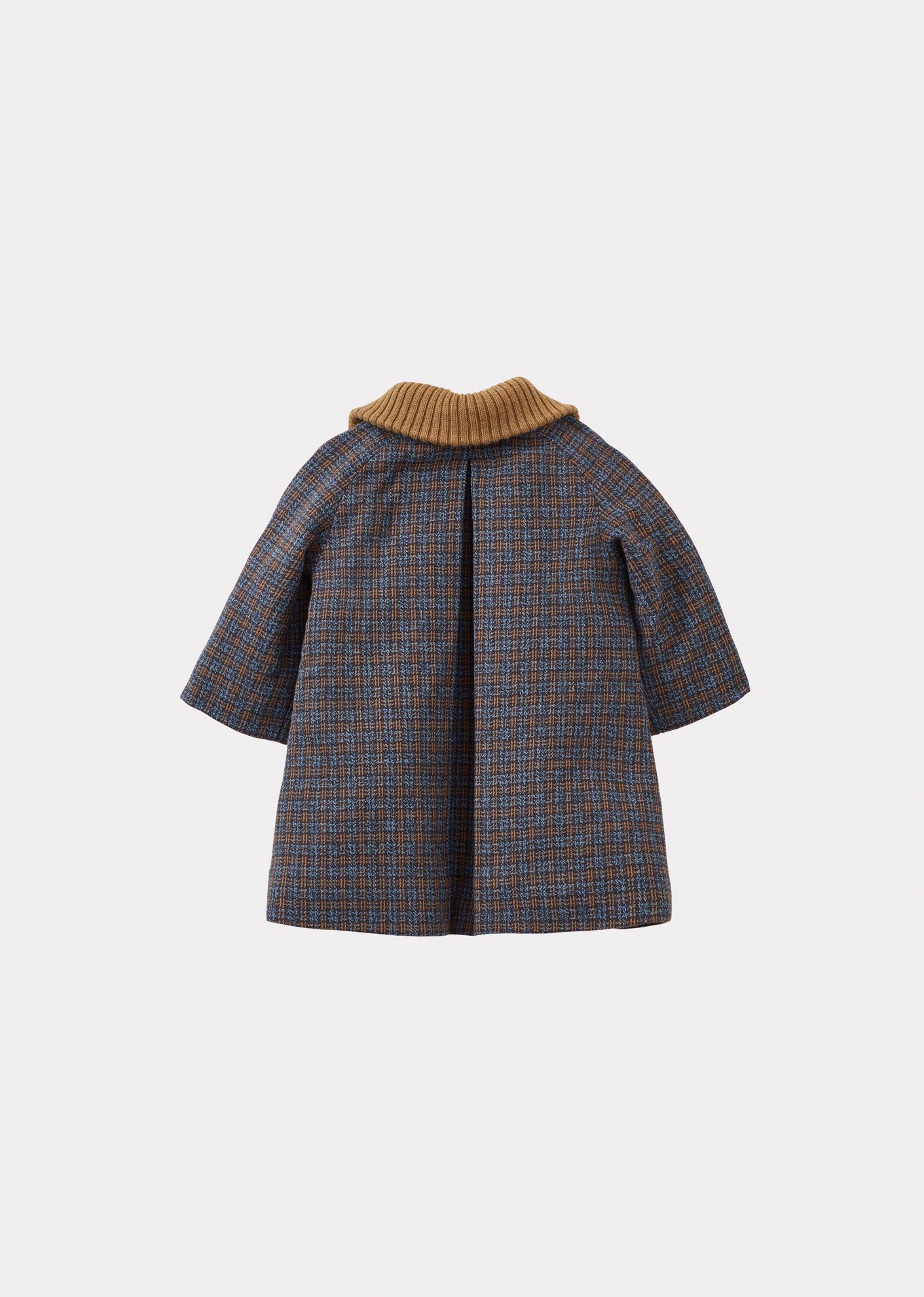 SHEA BABY COTTON COAT - BLUE CHECK TWEEDY